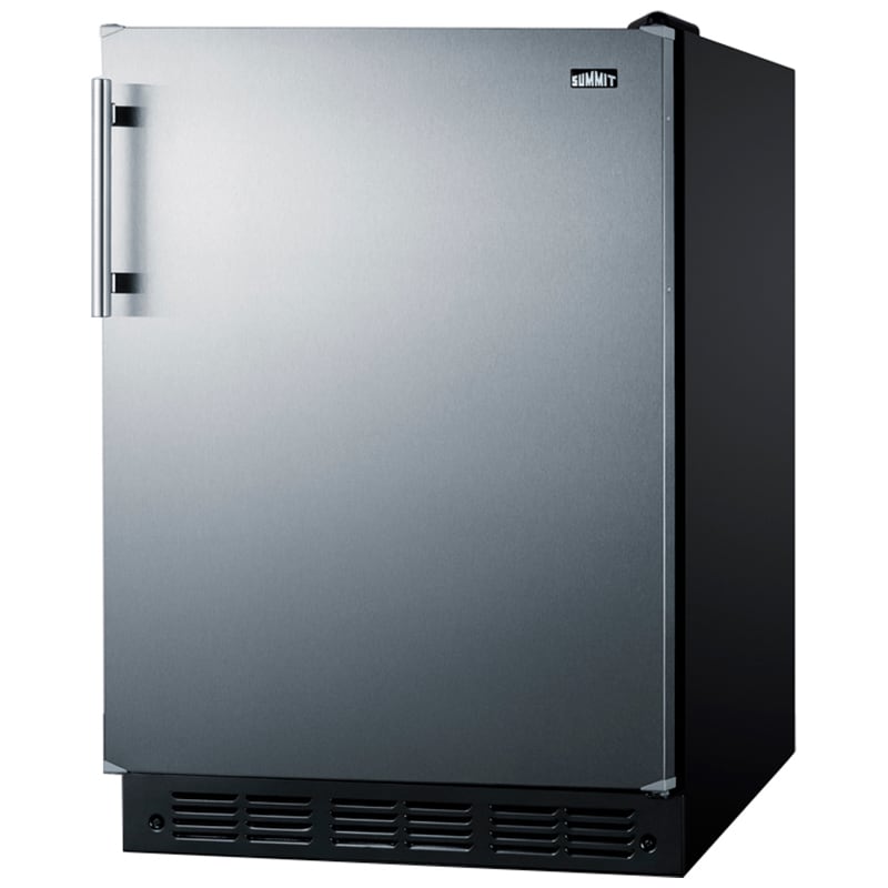 Summit 24 in. 5.3 cu. ft. ADA Compliant Undercounter Refrigerator - Stainless Steel with Black Cabinet, , hires