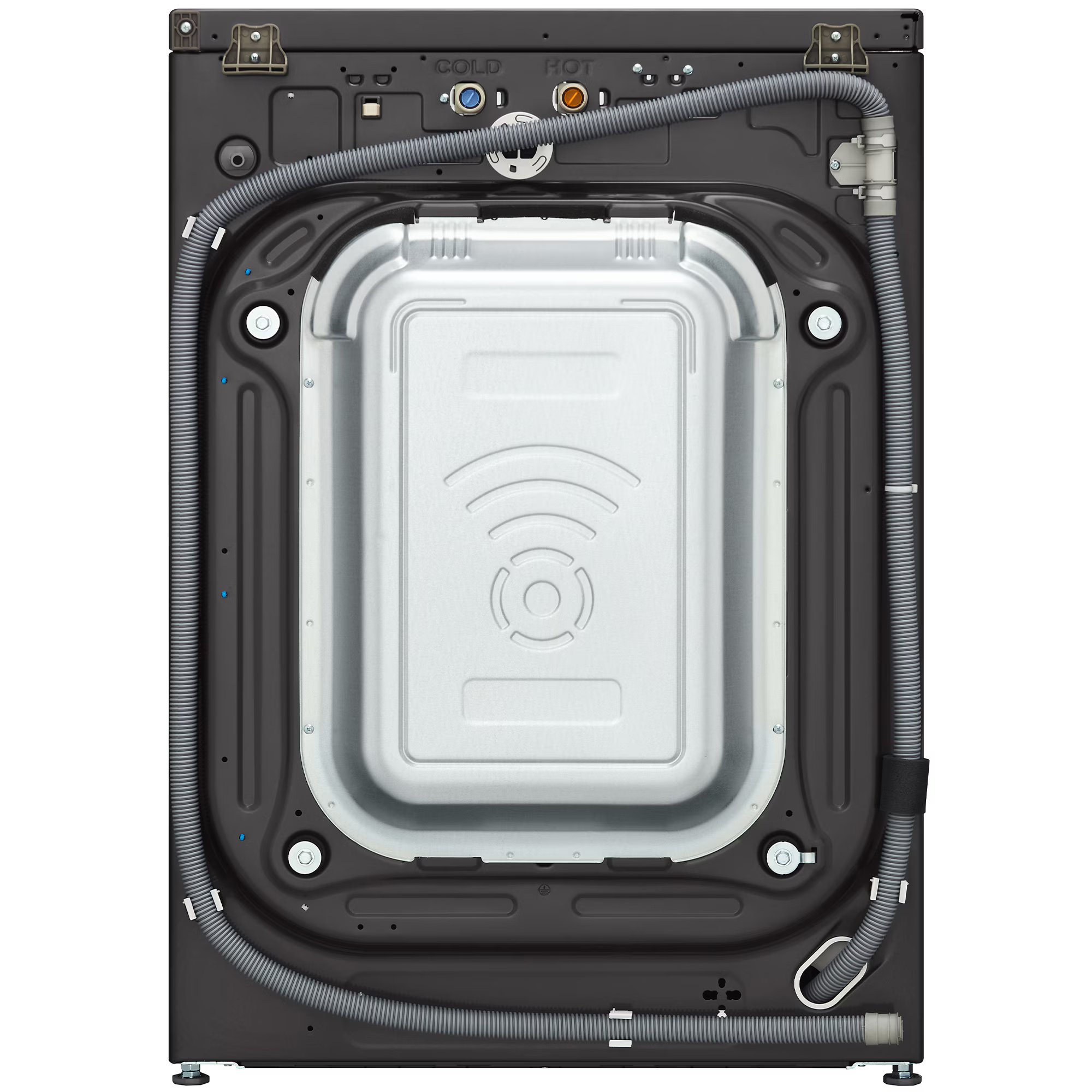 LG 27 in. 5.0 cu. ft. Smart Stackable Front Load Washer with AI DD Built-In Intelligence, TurboWash 360 Technology, Allergiene, Sanitize & Steam Wash Cycle - Black, Black Steel, hires