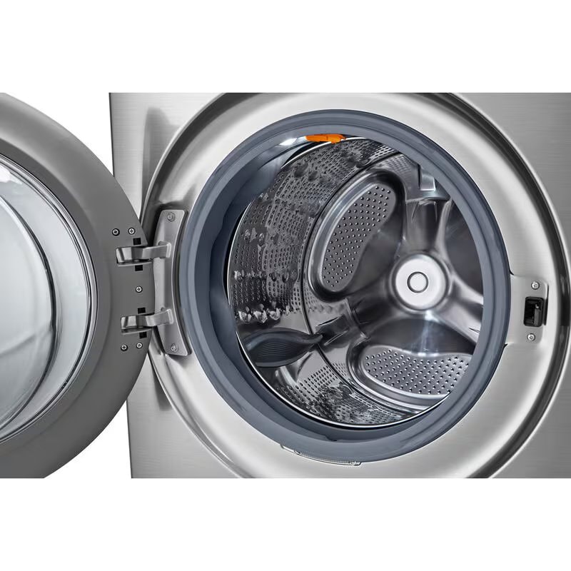 LG 27 in. 4.5 cu. ft. Smart Stackable Front Load Washer with AI DD Built-In Intelligence, TurboWash 360 Technology, Allergiene, Sanitize & Steam Wash Cycle - Graphite Steel, , hires