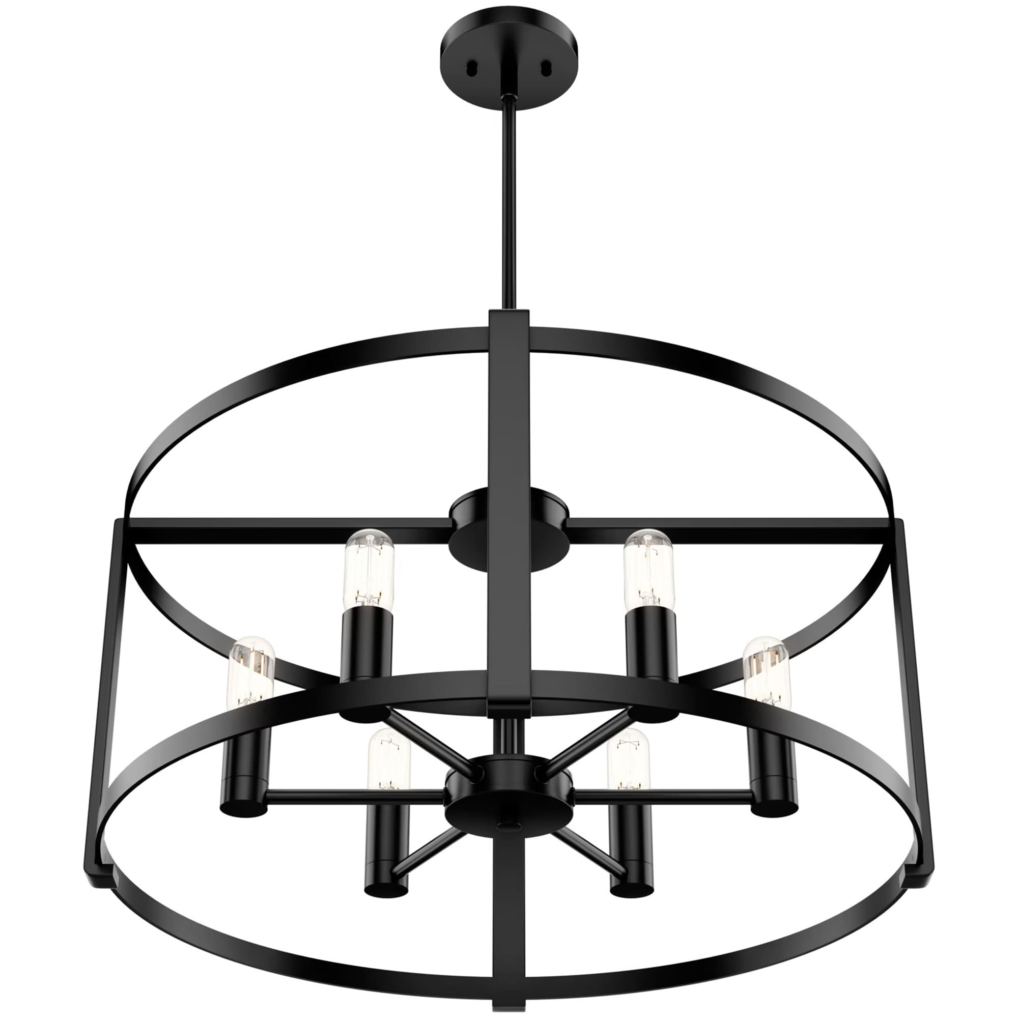 Hunter Astwood 26 in. 6-Light Chandelier - Matte Black, , hires