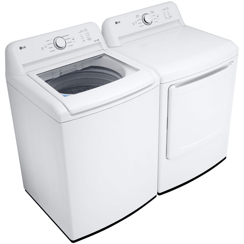 LG 27 in. 7.3 cu. ft. Electric Dryer with FlowSense Duct Clogging Indicator, LoDecibel Quiet Operation & Sensor Dry - White, White, hires