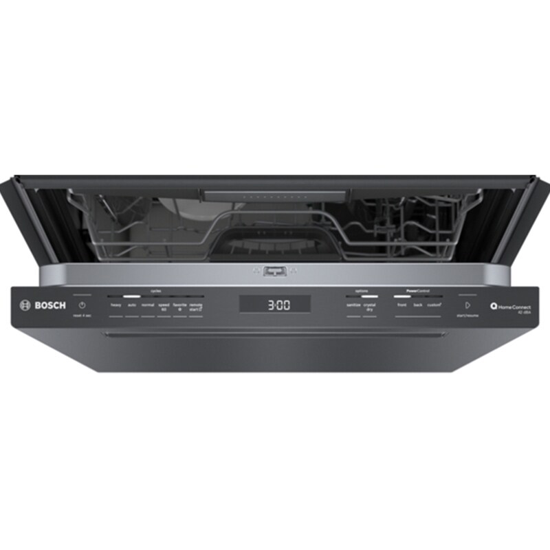 Bosch 800 Series 24 in. Top Control Smart Dishwasher with 42 dBa Sound Level, 3rd-Rack, CrystalDry & Pocket - Black Stainless, Black Stainless, hires