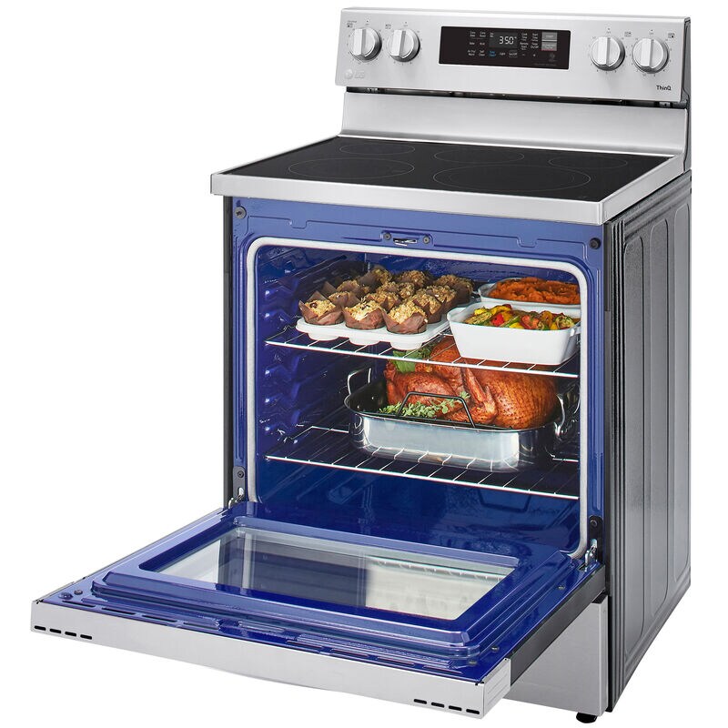 LG 30 in. 6.3 cu. ft. Smart Air Fry Standard Convection Electric Range with Radiant Burners - Stainless Steel, Stainless Steel, hires