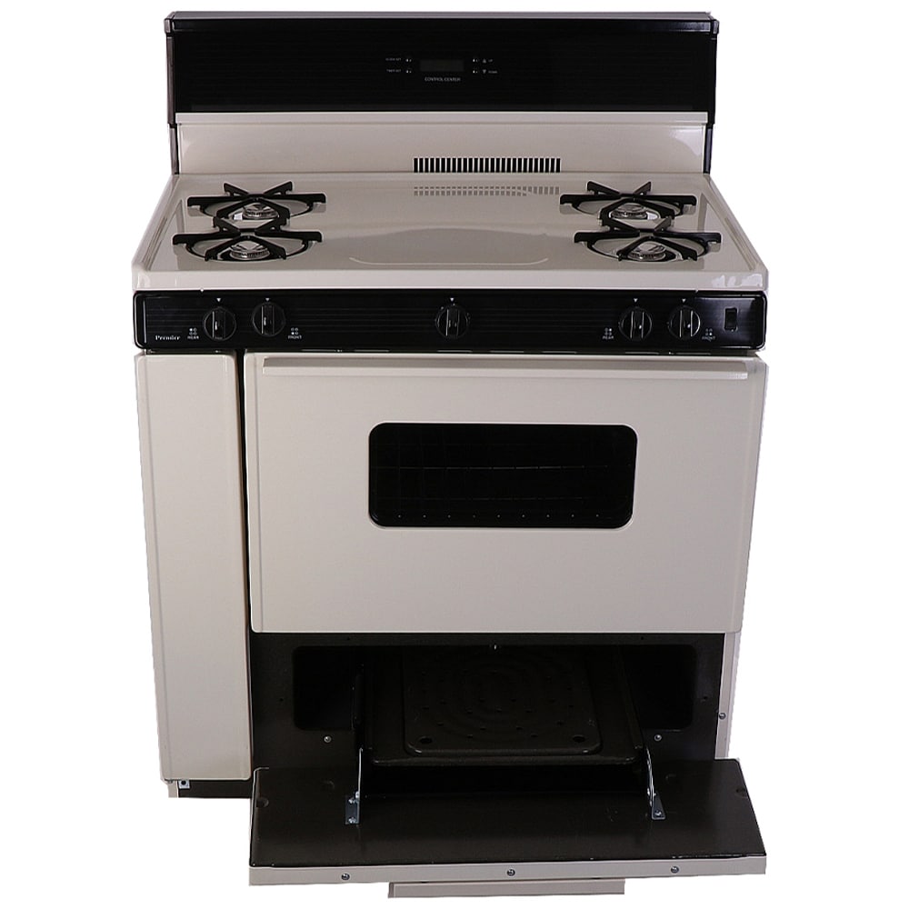 Premier 36 in. 3.9 cu. ft. Gas Range with Open Burners - Bisque, Bisque, hires