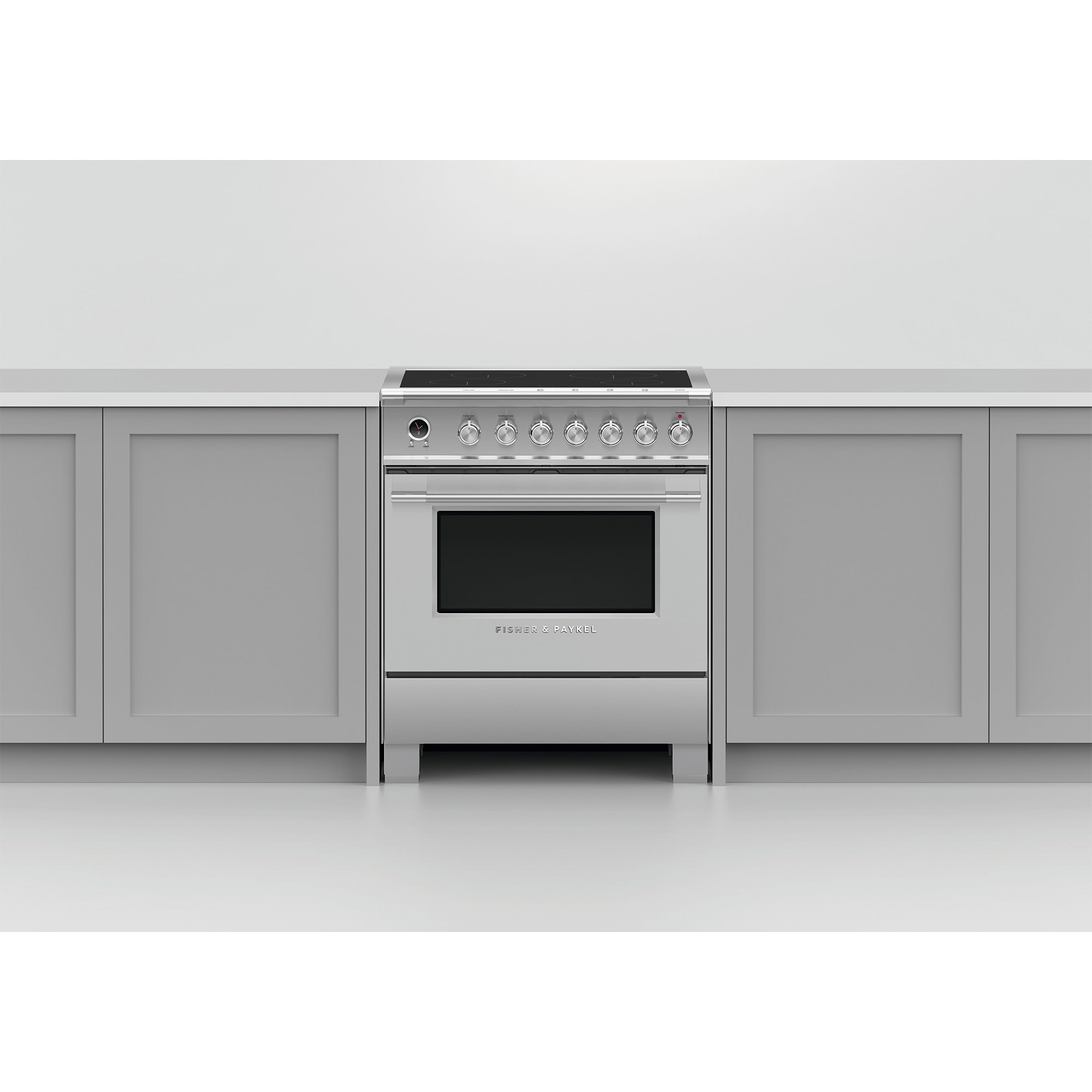 Fisher & Paykel Series 9 Classic 30 in. 3.5 cu. ft. True European Convection Electric Range with 4 Induction Burners - Stainless Steel, , hires