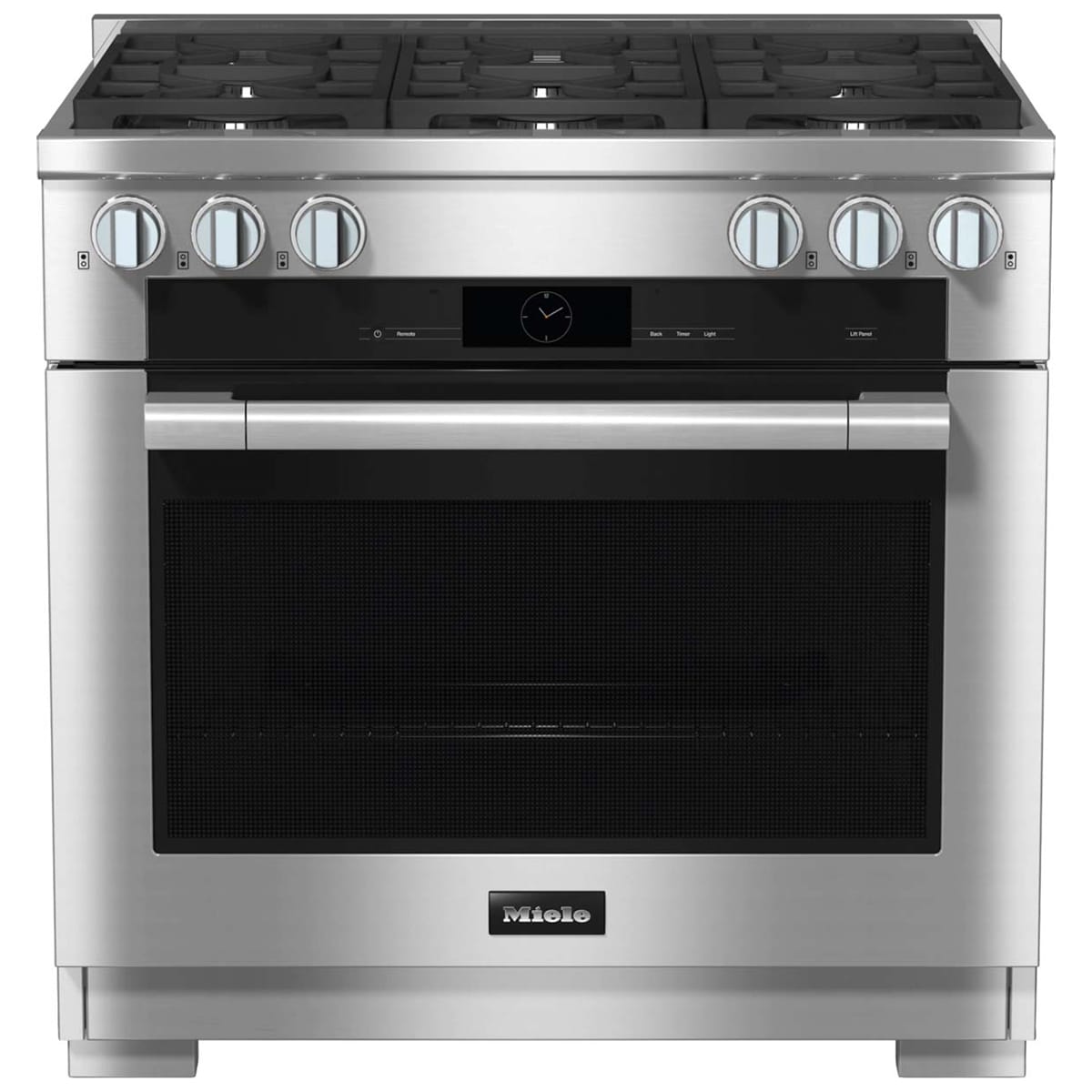 Miele 36 in. 5.8 cu. ft. Smart Dual Convection Dual Fuel Range with 6 Sealed Burners - Clean Steel, , hires