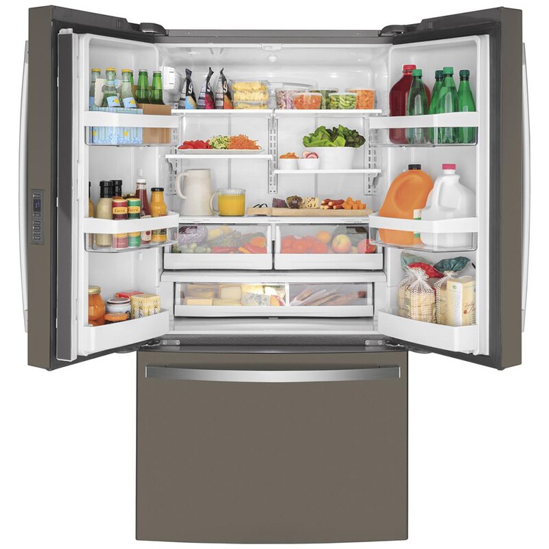 GE 36 in. 23.1 cu. ft. Counter Depth French Door Refrigerator with Ice Maker - Fingerprint Resistant Slate, Slate, hires