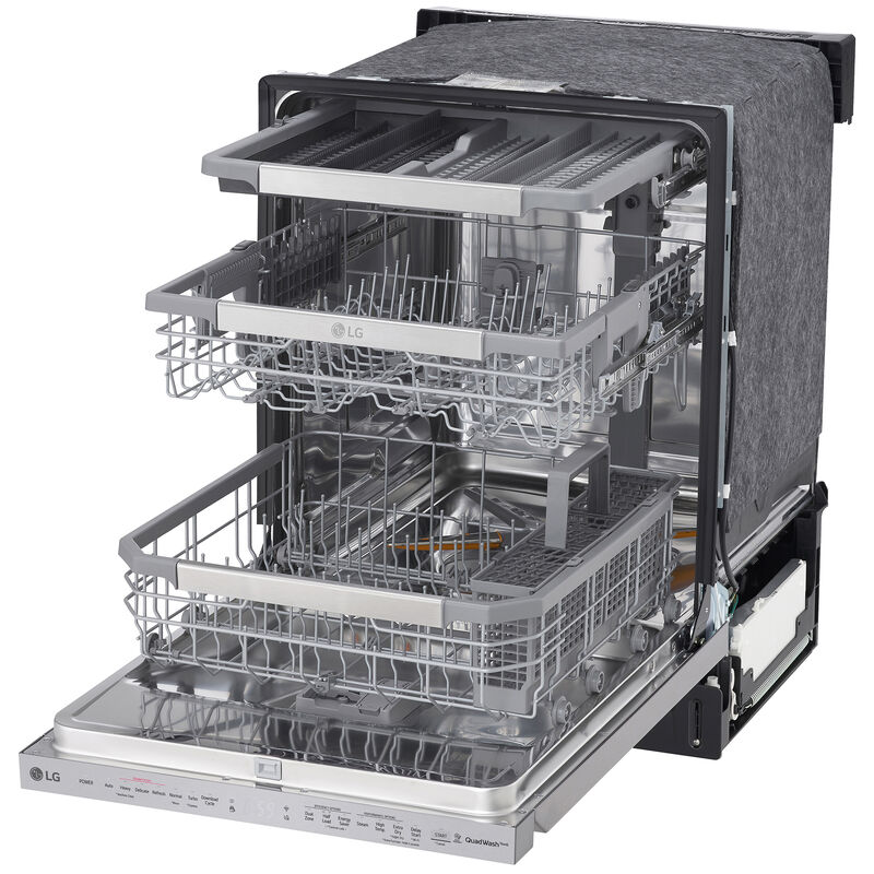 LG 24 in. Top Control Smart Dishwasher with 44 dBa Sound Level, 3rd-Rack, Dynamic Dry & Pocket - PrintProof Stainless Steel, PrintProof Stainless Steel, hires