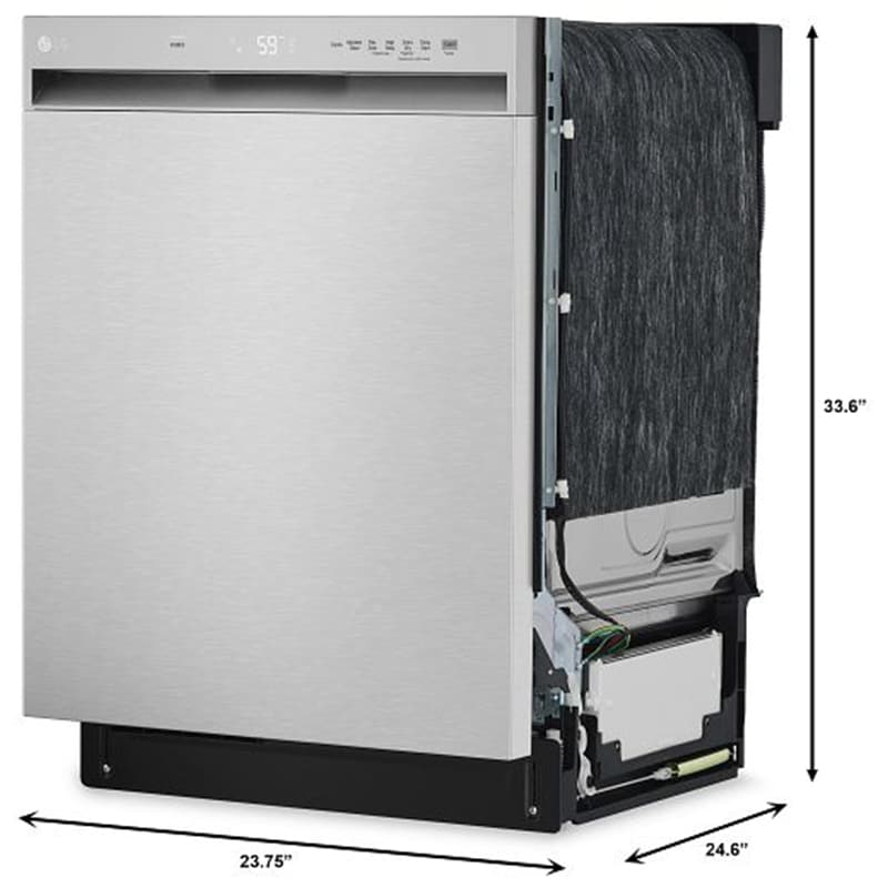 LG 24 in. Front Control Dishwasher with 50 dBa Sound Level, Dynamic Dry & Pocket - Stainless Steel, , hires