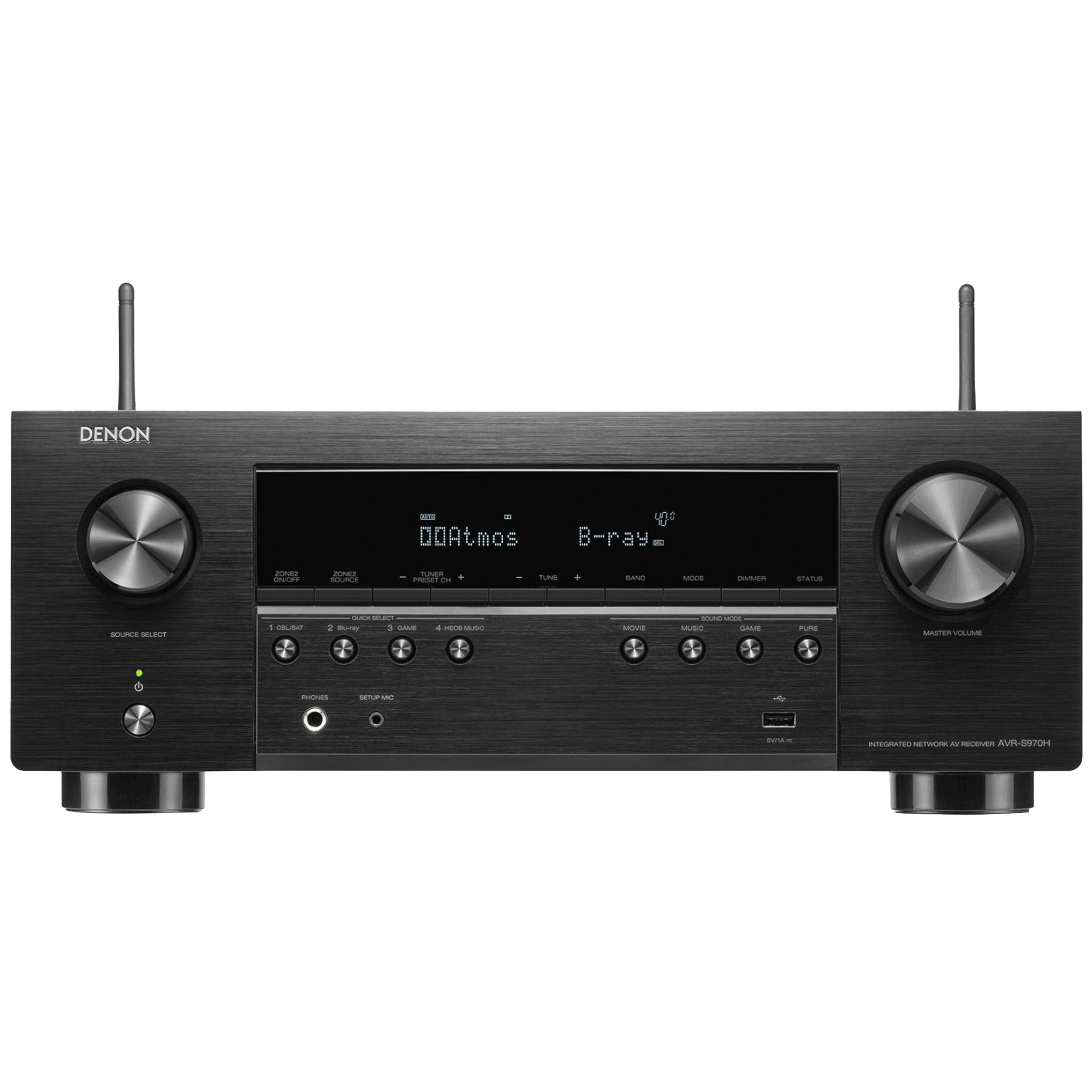 Denon 8K Video & 3D Audio Experience, 7.2 Channel Receiver with Built-In HEOS - Black | AVR-S970H | P.C. Richard & Son