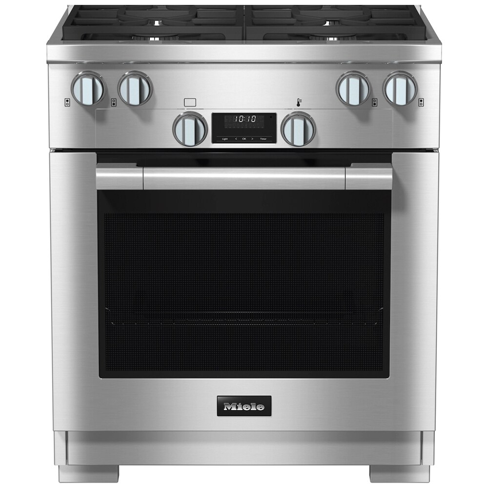 Miele 30 in. 4.6 cu. ft. Smart Dual Convection Dual Fuel Range with 4 Sealed Burners - Clean Steel, , hires