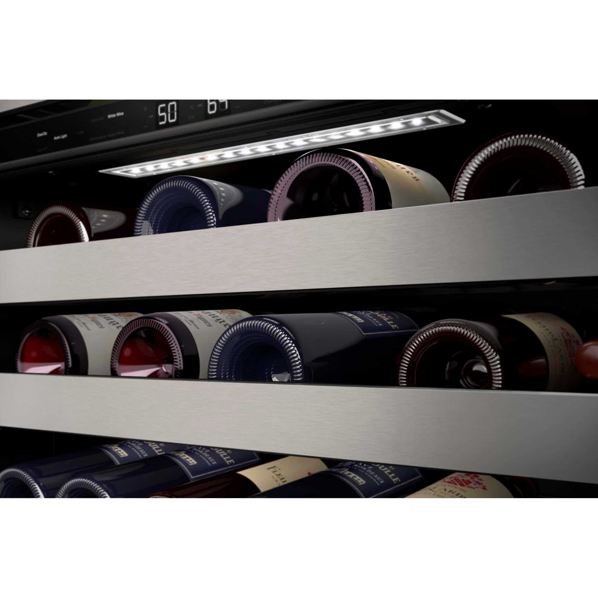 KitchenAid 24 in. Undercounter Wine Cooler with Metal Racks, Dual Temperature Zones & 46 Bottle Capacity - Black Stainless Steel, Black Stainless, hires