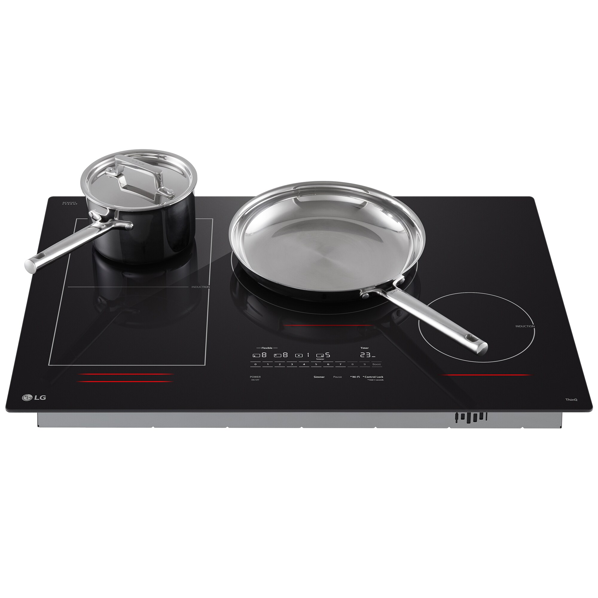 LG 30 in. 4-Burner Smart Induction Cooktop with SmoothTouch Controls, Simmer Burner & Power Burner - Black, , hires