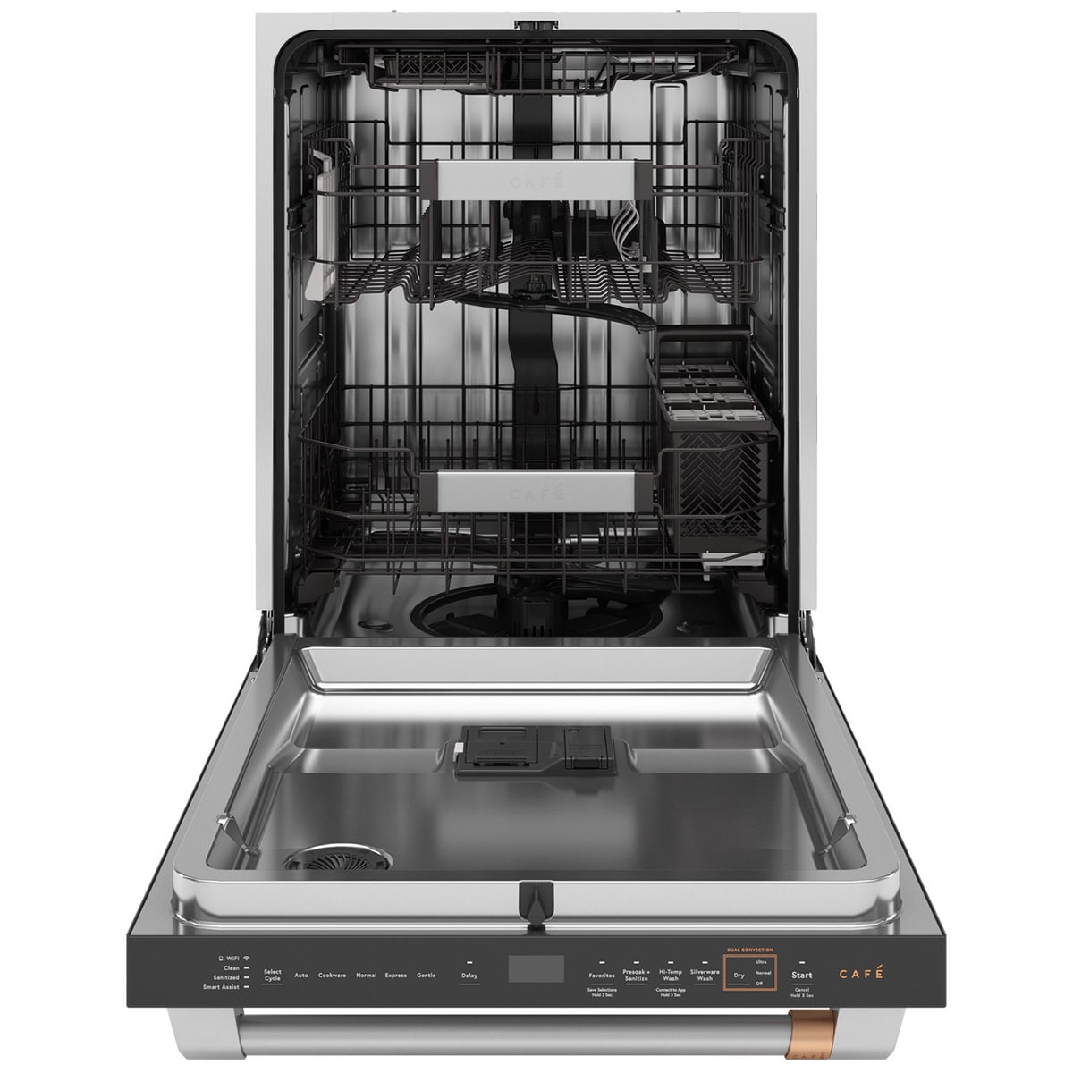 Cafe 24 in. Top Control Flush-Mount Smart Dishwasher with 39 dBa Sound Level, 3rd-Rack & Dual Convection Ultra Dry - Stainless Steel, , hires
