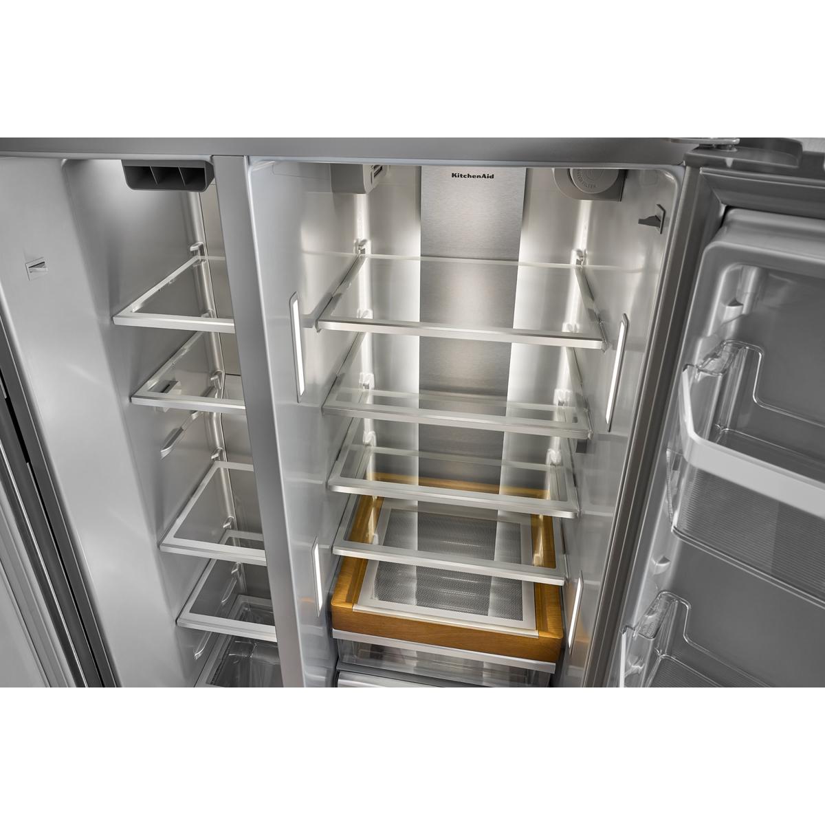 KitchenAid 36 in. 20.8 cu. ft. Counter Depth Side-by-Side Refrigerator with Ice & Water Dispenser - Fingerprint Resistant Stainless Steel, Fingerprint Resistant Stainless, hires