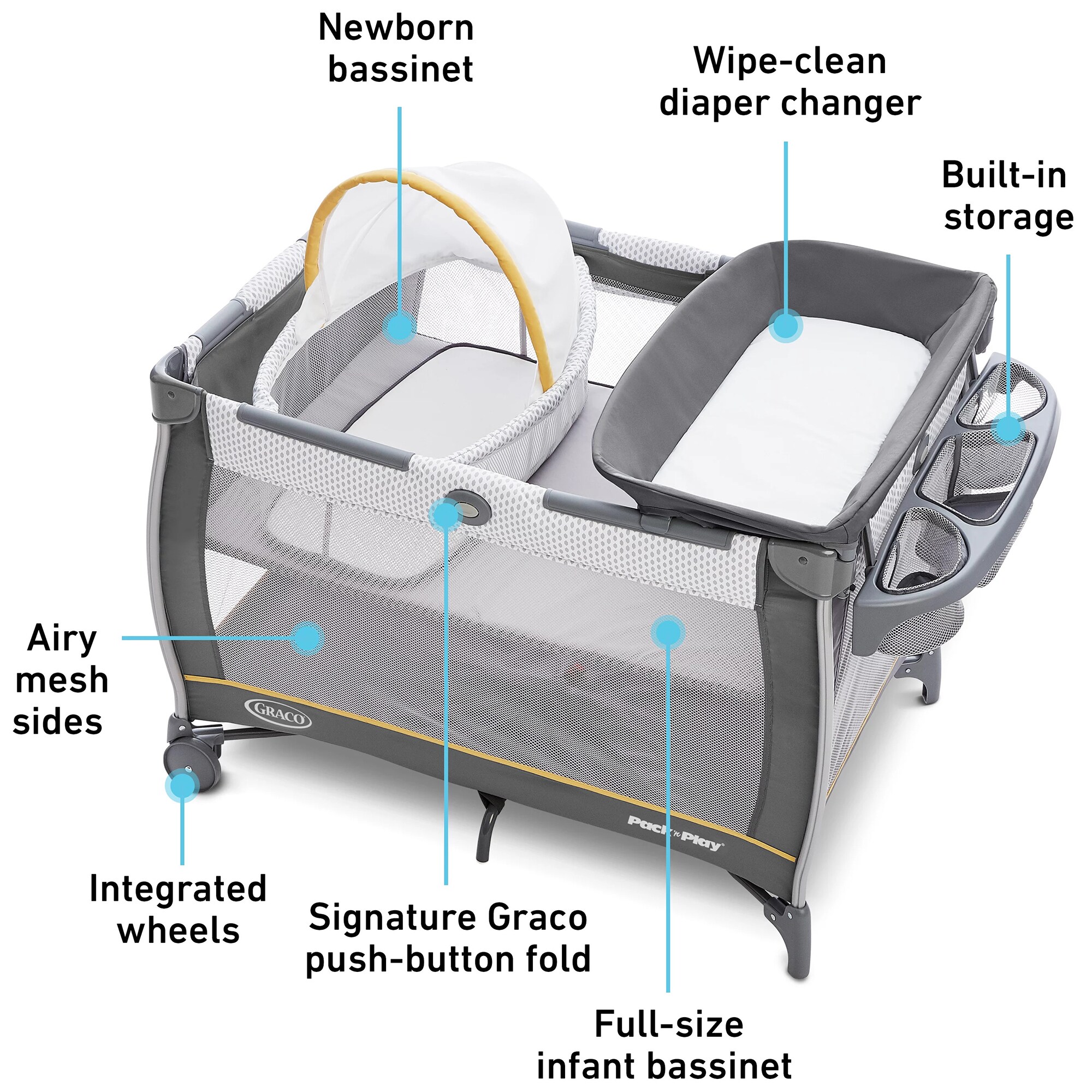 Graco Pack 'n Play Care Suite Bassinet Playard - Wells, , hires
