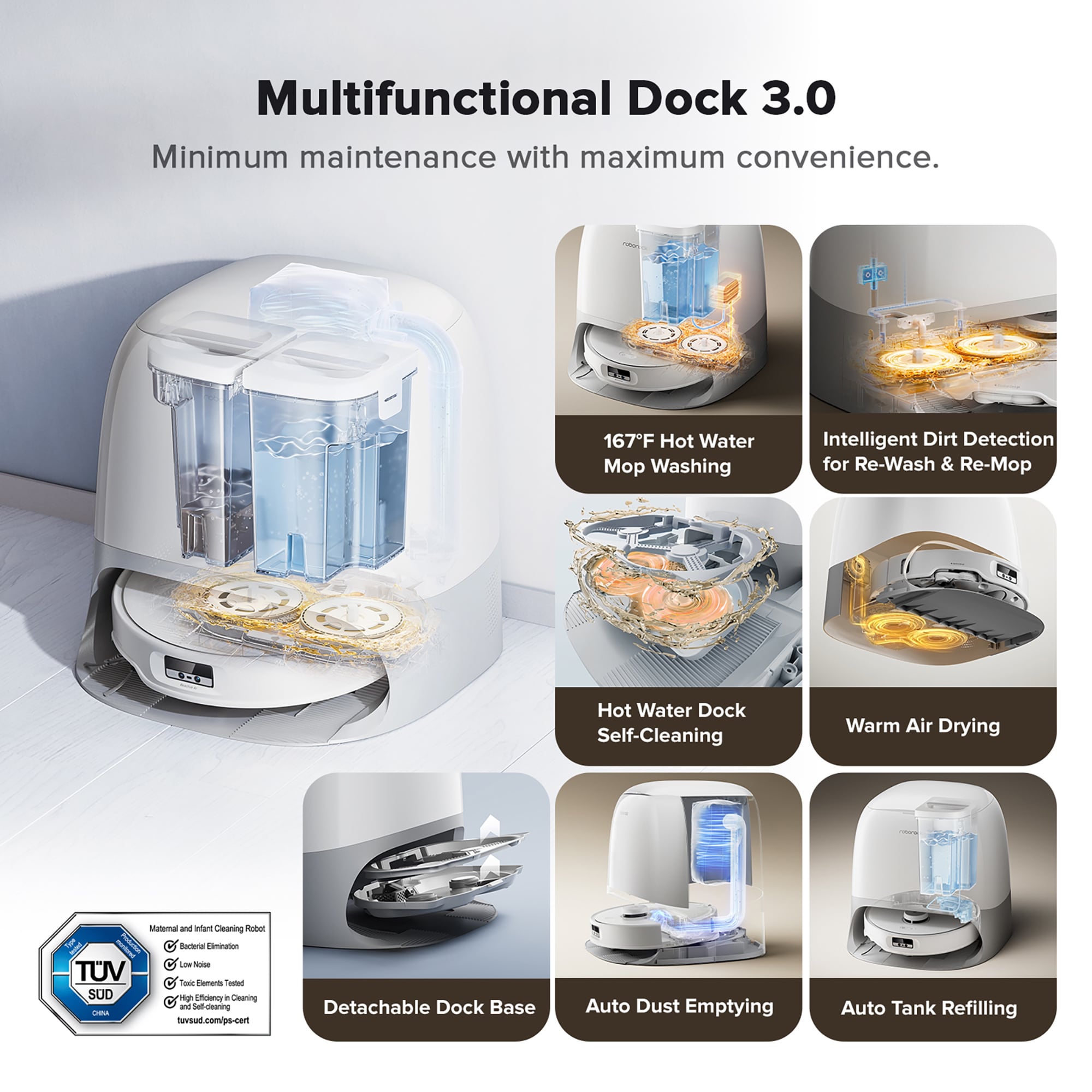 Roborock Qrevo Curv Wi-Fi Connected Auto-Empty Pet Robotic Vacuum/Mop Combo with Voice Control, , hires