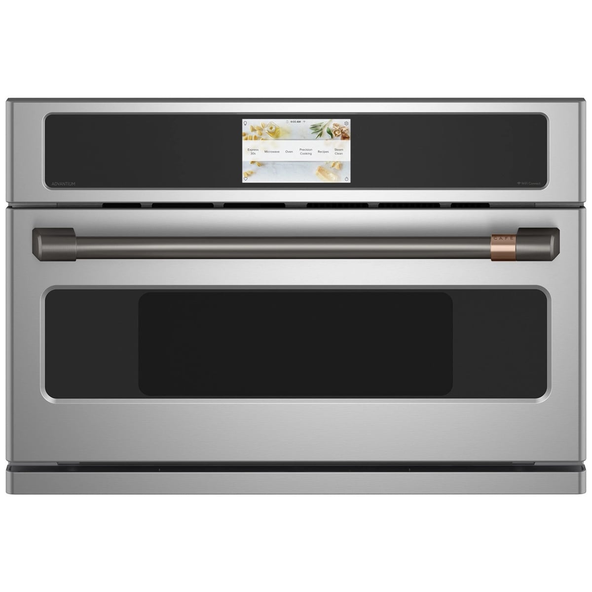 Cafe 30 in. 1.7 cu. ft. Smart Speed/ Steam Electric Single Wall Oven with True European Convection - Stainless Steel, Stainless Steel, hires