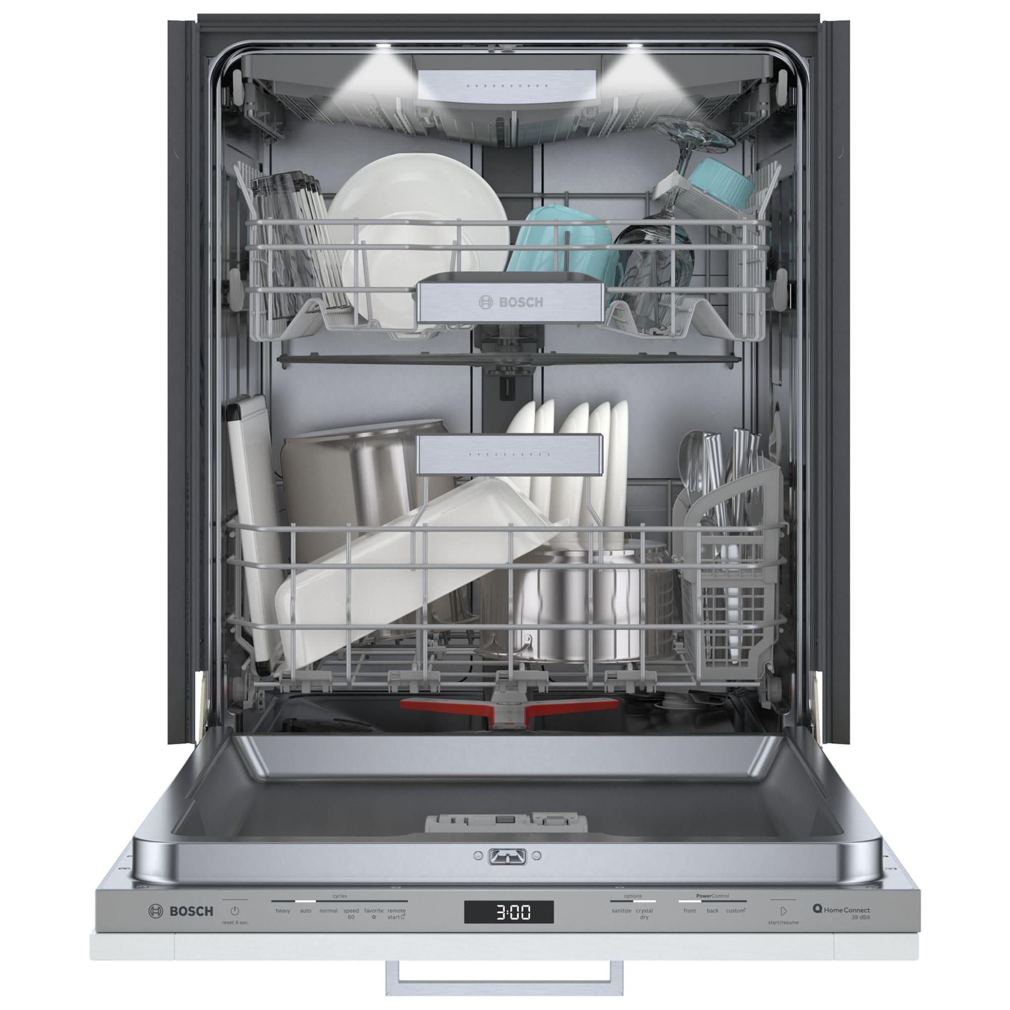 Bosch Benchmark 24 in. Top Control Smart Dishwasher with 39 dBa Sound Level, 3rd-Rack & CrystalDry - Custom Panel Ready, Custom Panel Required, hires