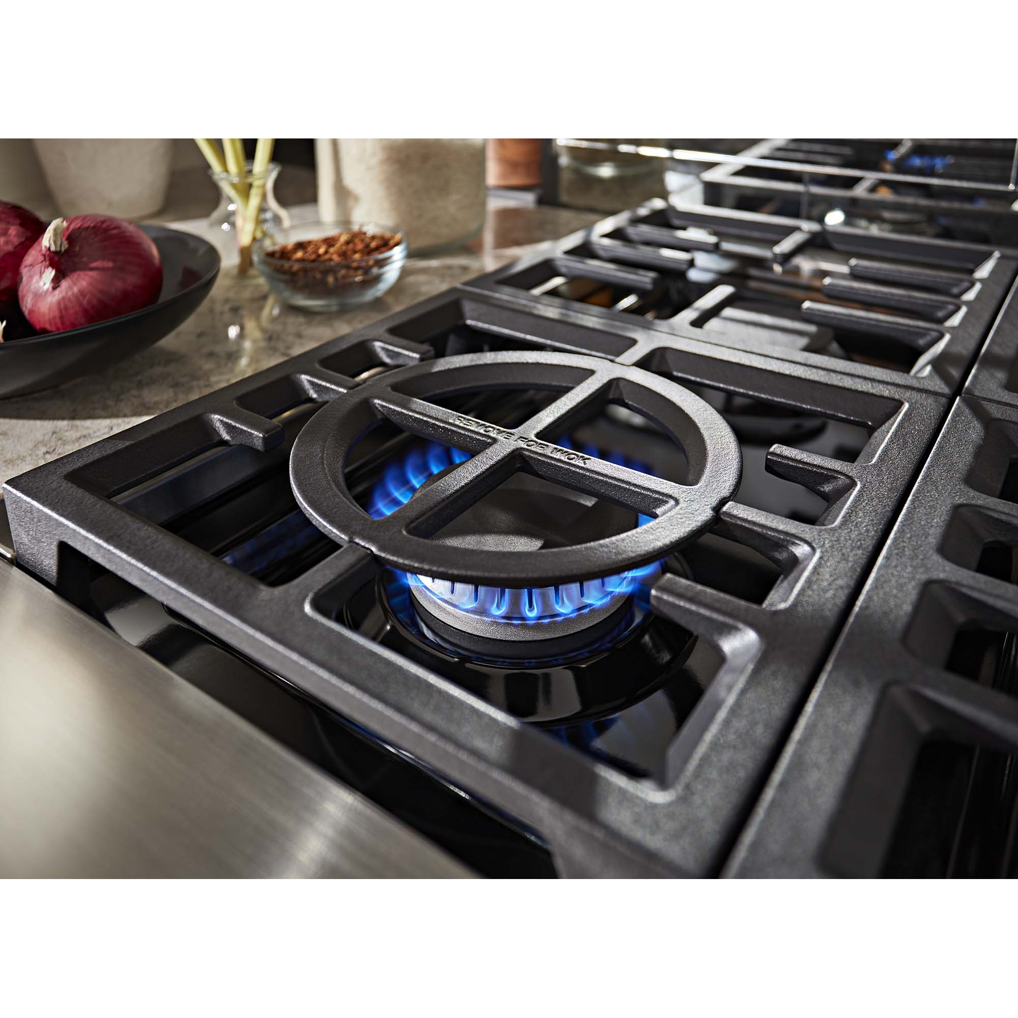 KitchenAid 36 in. 5.1 cu. ft. Smart True European Convection Dual Fuel Range with 6 Sealed Burners - Stainless Steel, , hires