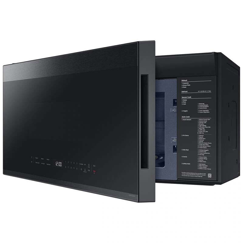 Samsung Bespoke 30 in. 2.1 cu. ft. 1000W Smart Over-the-Range Microwave with 400 CFM & Sensor Cooking - Matte Black Steel, Matte Black Steel, hires