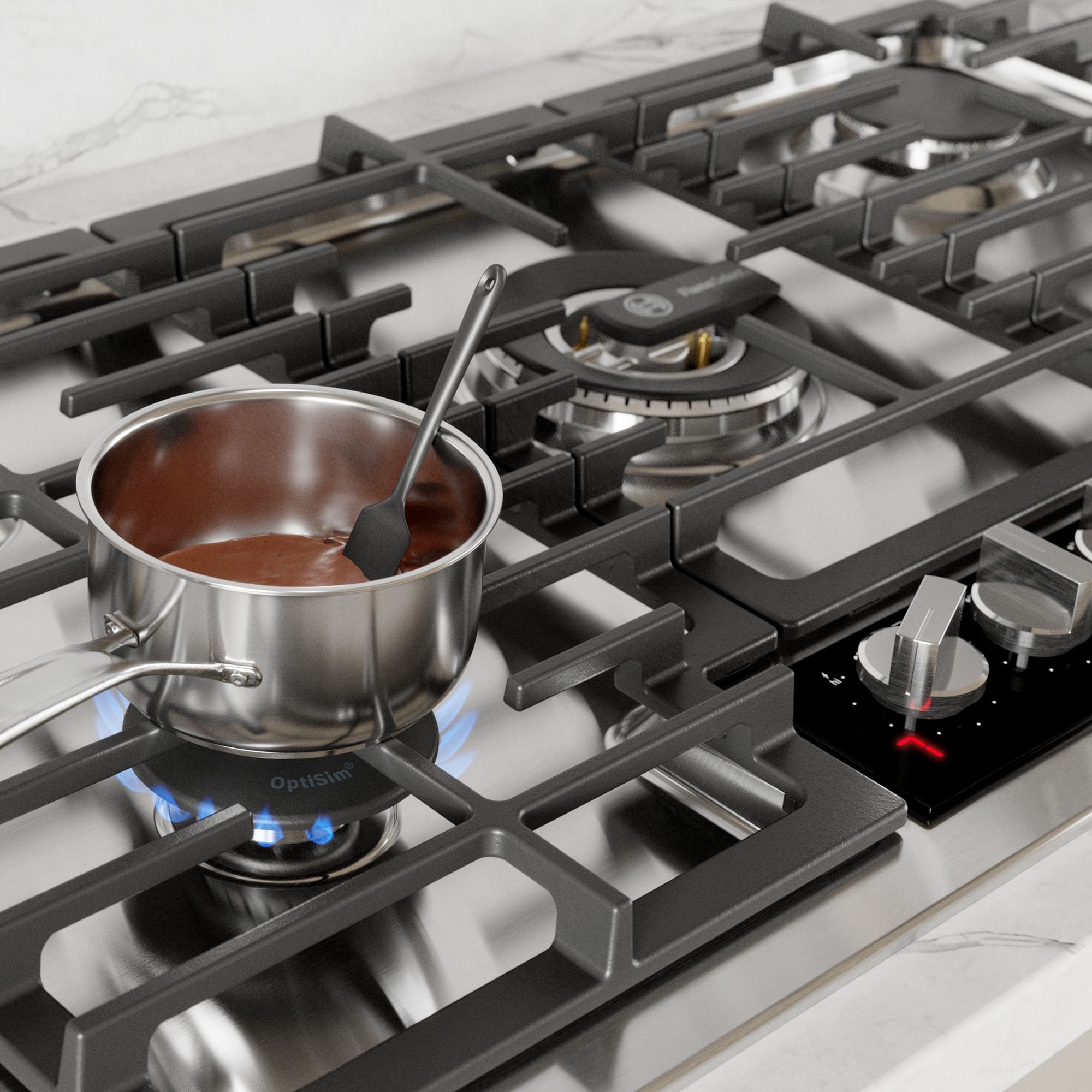 Bosch Benchmark 36 in. 5-Burner Natural Gas Cooktop with Simmer Burner & Power Burner - Stainless Steel, , hires