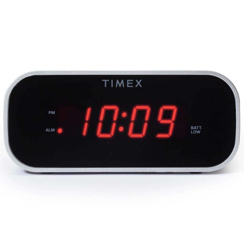 Timex Alarm Clock with Large Display, Includes 120V Power Adapter - Black (T121B), , hires