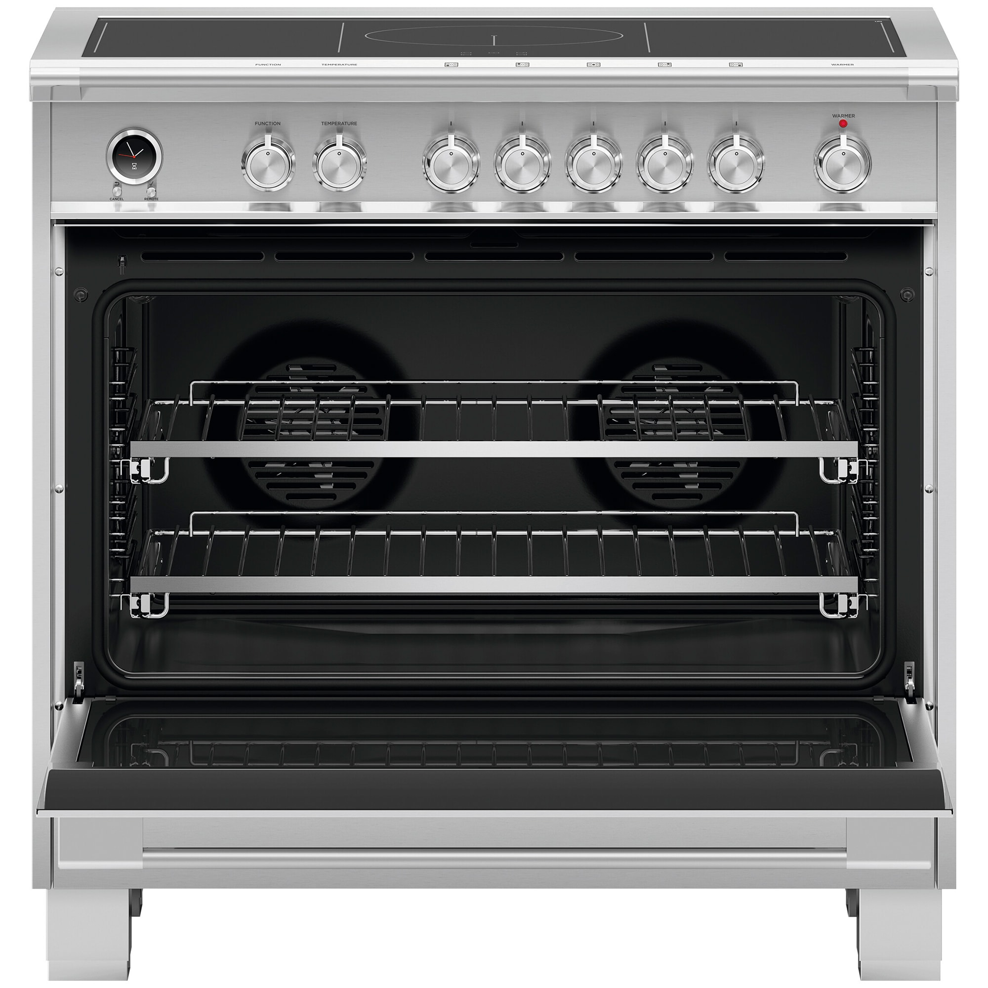 Fisher & Paykel Series 9 Classic 36 in. 4.9 cu. ft. Dual Convection Electric Range with 5 Induction Burners - Stainless Steel, , hires
