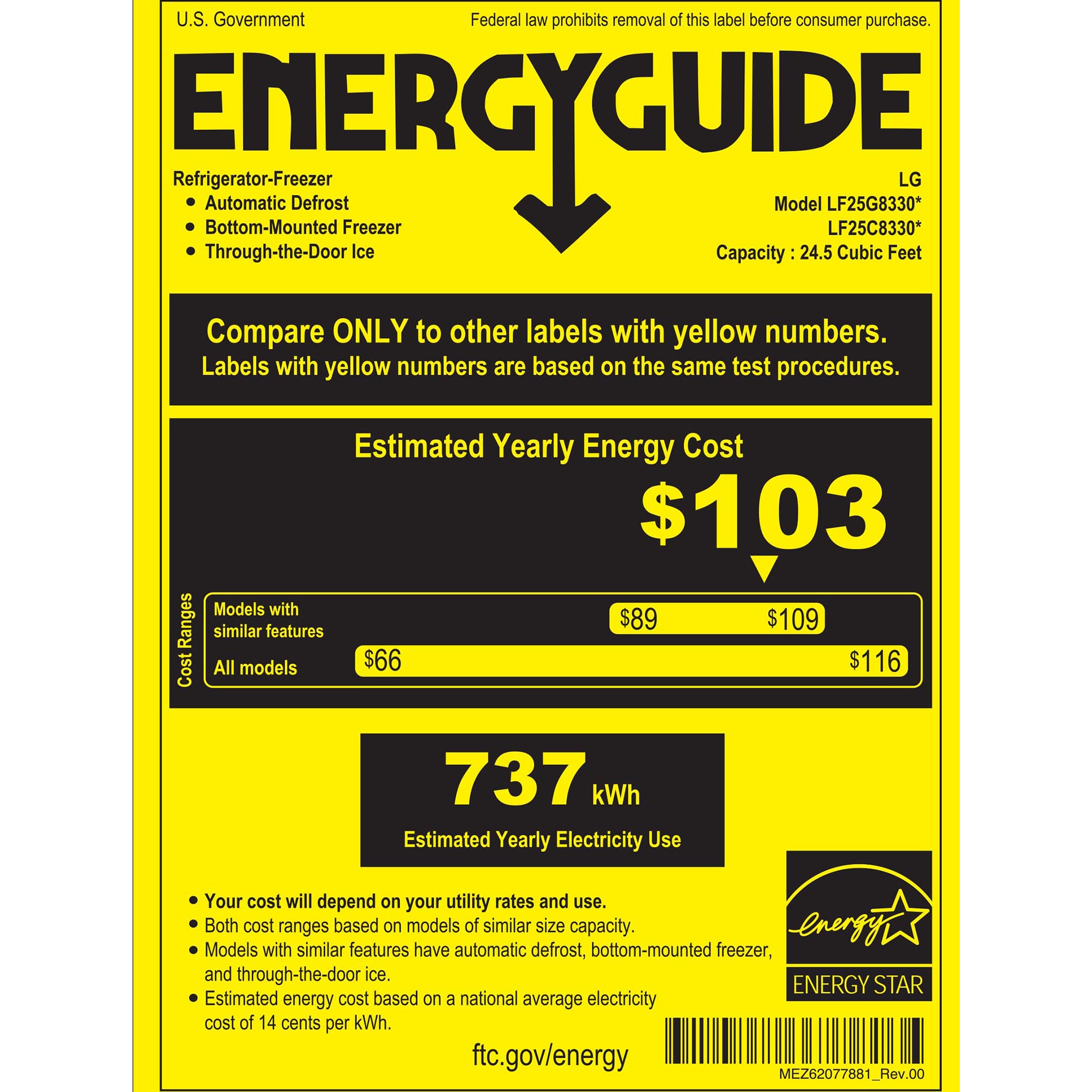LG 36 in. 24.5 cu. ft. Smart Counter Depth 4-Door French Door Refrigerator with Ice & Water Dispenser - PrintProof Stainless Steel, , hires