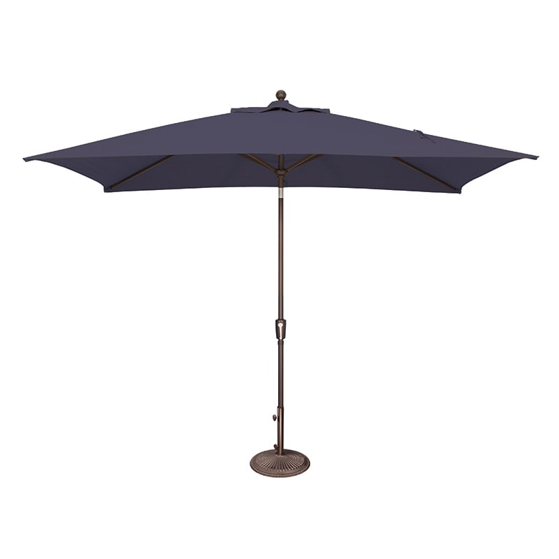 SimplyShade Catalina 6.6'x10' Rectangle Push Button Market Umbrella in Sunbrella Fabric - Navy, Navy, hires