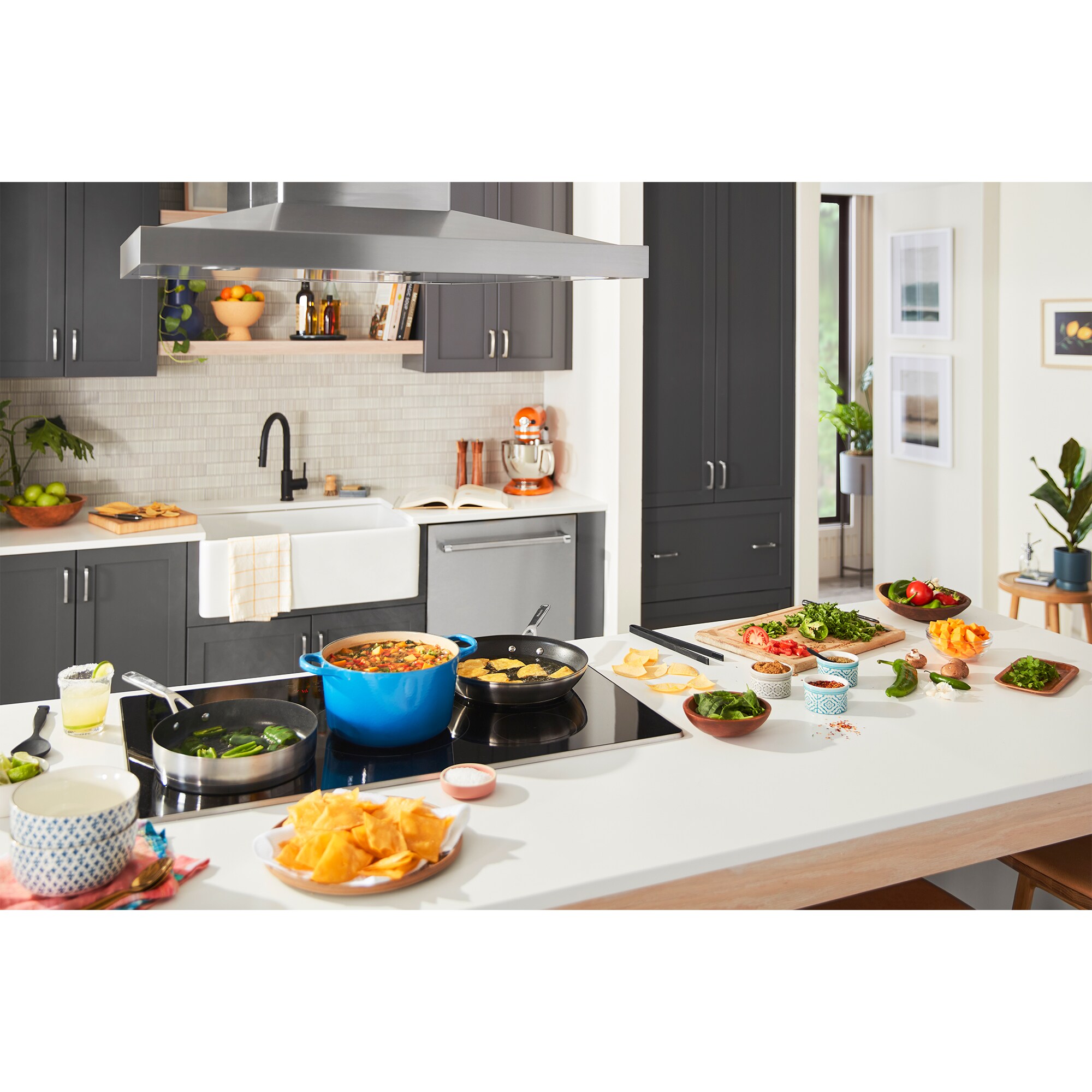 KitchenAid 36 in. 5-Burner Induction Cooktop with Simmer Burner & Power Burner - Stainless Steel, , hires