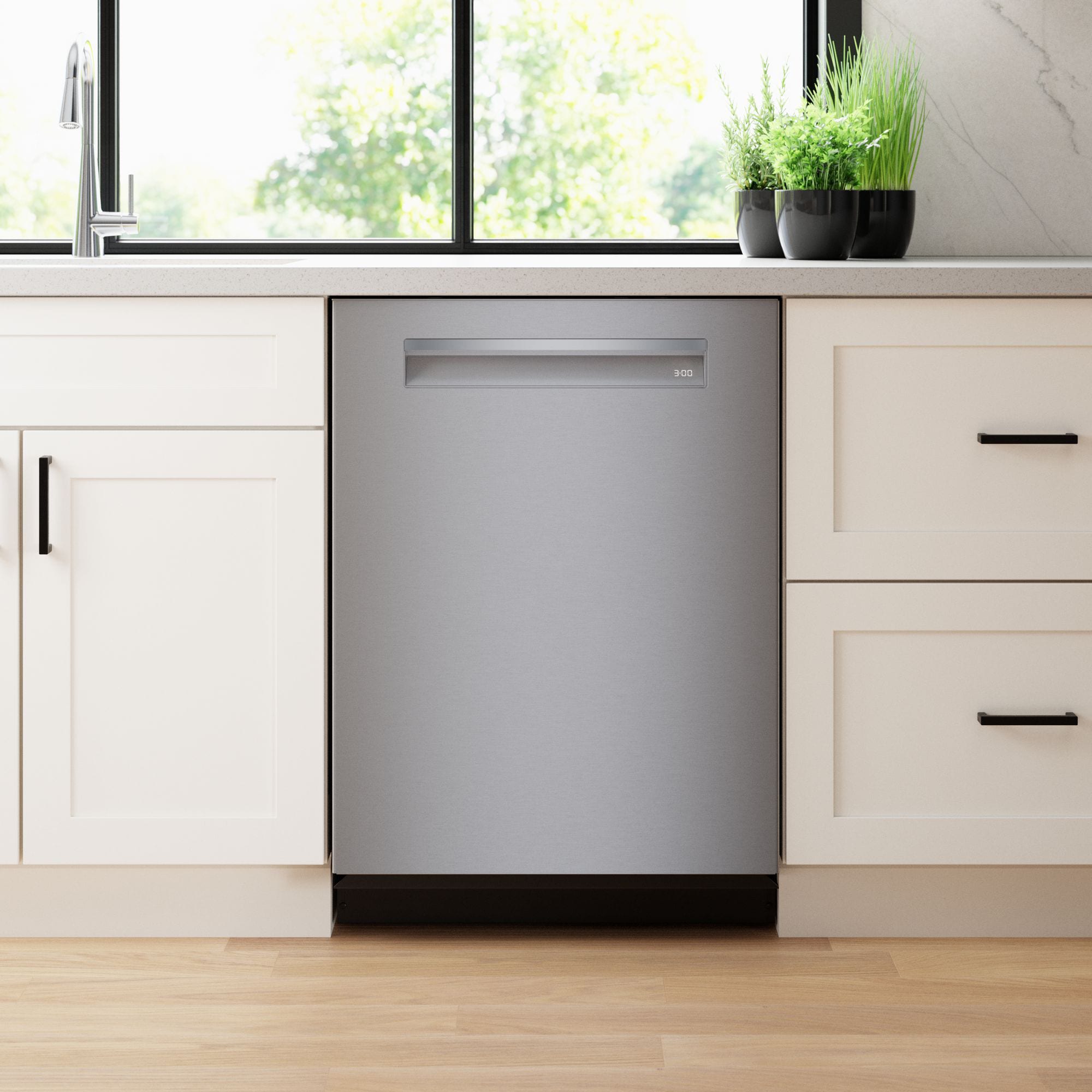 Bosch Benchmark 24 in. Top Control Smart Dishwasher with 38 dBa Sound Level, 3rd-Rack, CrystalDry & Pocket - Stainless Steel, Stainless Steel, hires