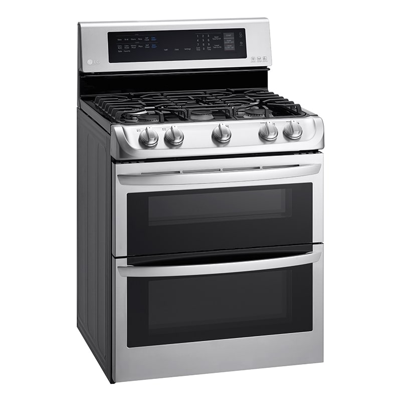 LG 30" Freestanding Gas Range with 5 Sealed Burners & 6.9 Cu. Ft. Double Oven Stainless Steel