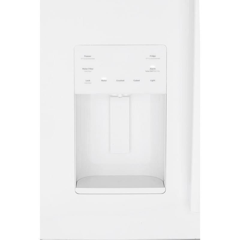 GE 36 in. 25.6 cu. ft. French Door Refrigerator with Ice & Water Dispenser - White, White, hires
