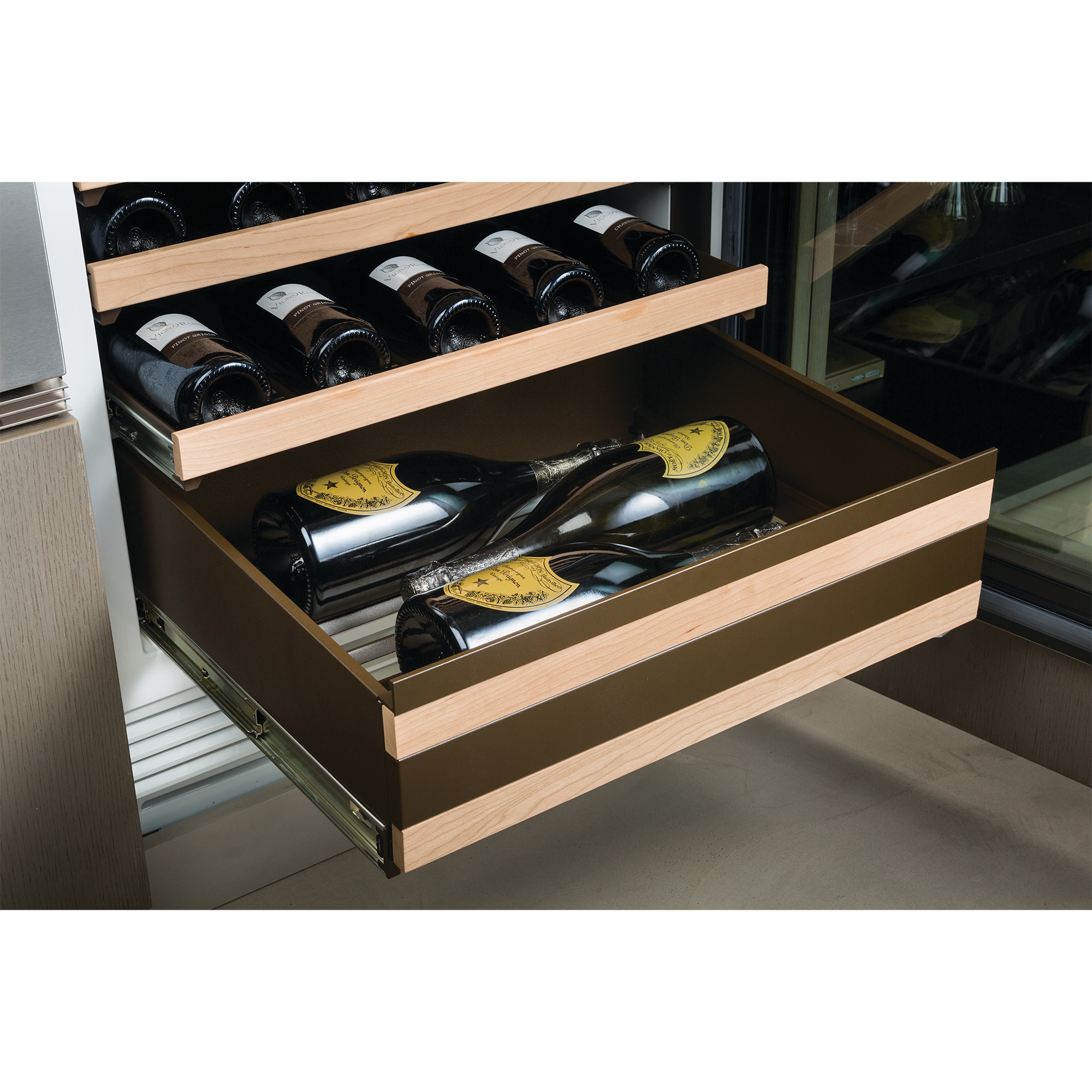 Sub-Zero Classic Series 30 in. Built-in Wine Column Storage with Dual Temperature Zones & 146 Bottle Capacity - Custom Panel Ready, , hires