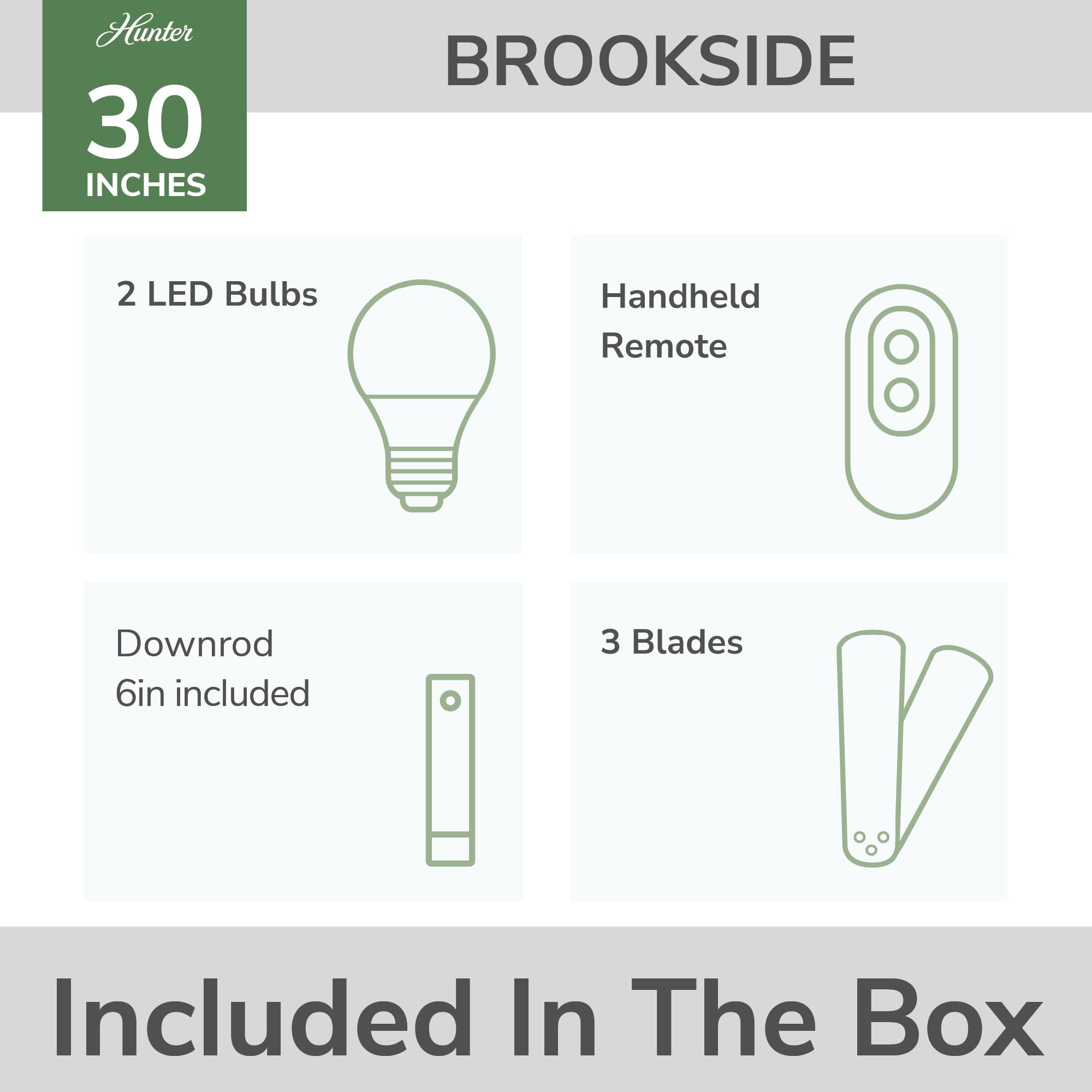 Hunter Jasmine Roth Brookside 30" Fandelier with LED Light and Remote - Fresh White, Fresh White, hires