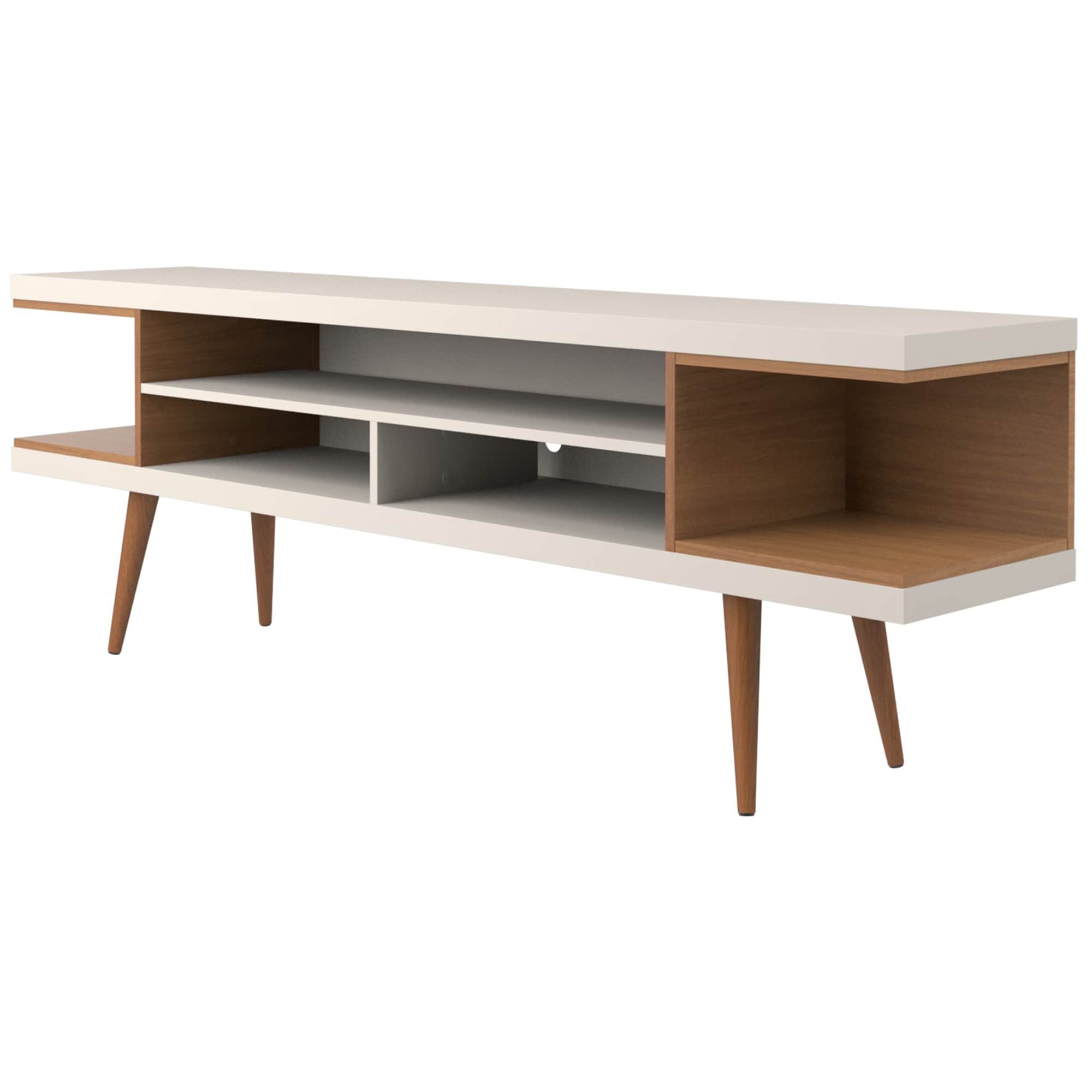 Manhattan Comfort Utopia 70" TV Stand - Off White & Maple Cream, , hires