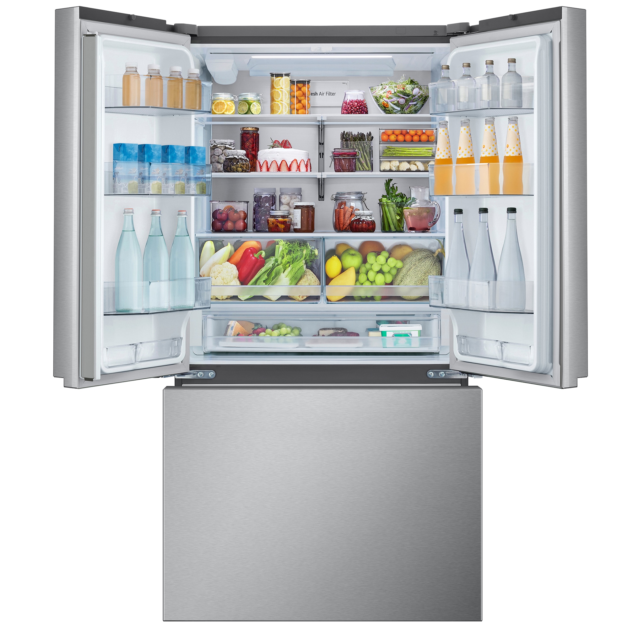 LG 36 in. 26.5 cu. ft. Smart Counter Depth French Door Refrigerator with Internal Water Dispenser - PrintProof Stainless Steel, , hires