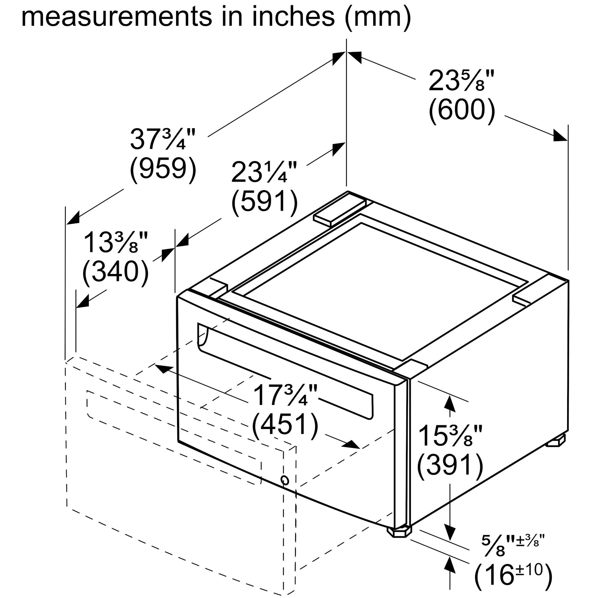 Bosch Pedestal for 800 Series Washer WGB246AXUC - Graphite, , hires