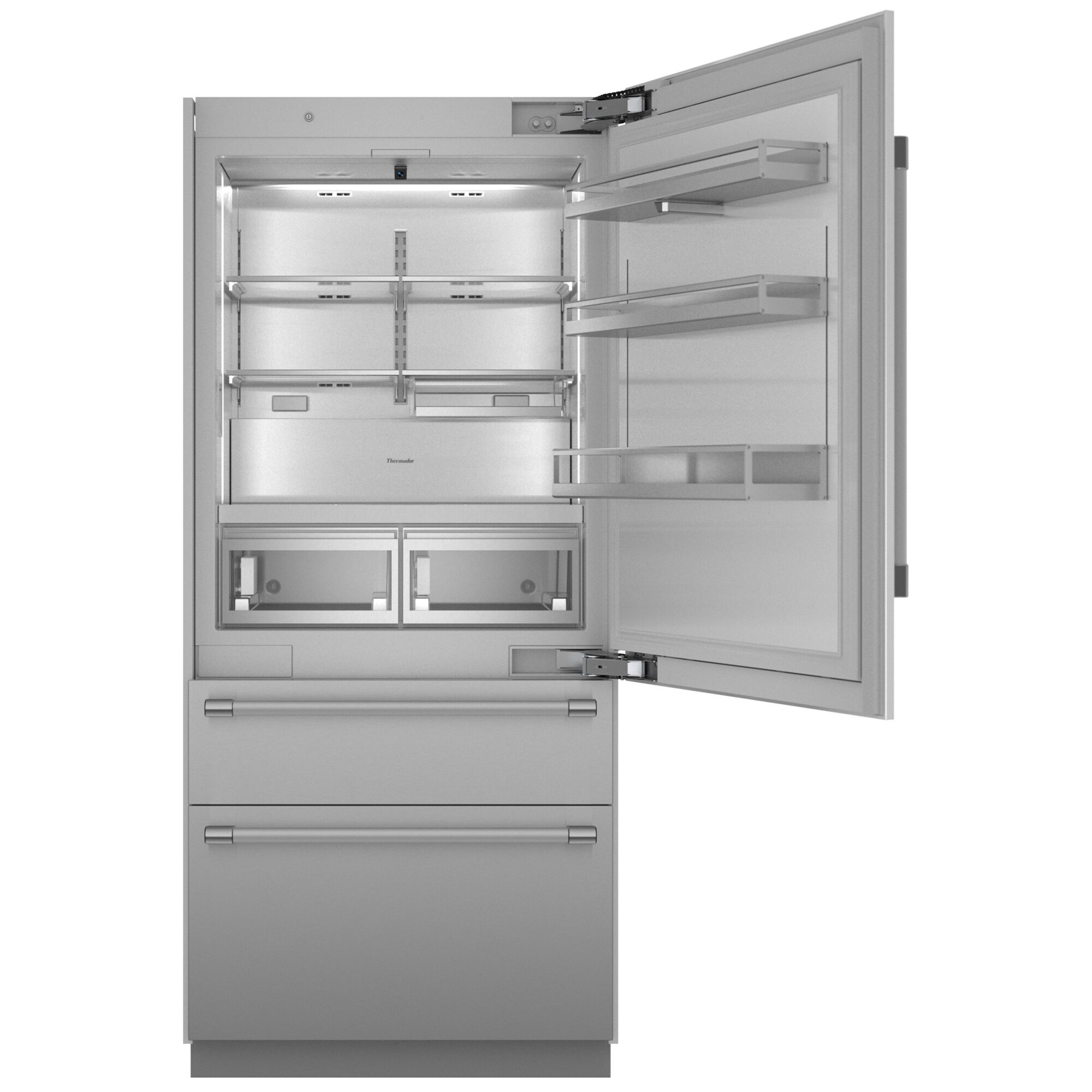 Thermador Freedom Collection 36 in. Built-In 20.2 cu. ft. Smart Counter Depth Bottom Freezer Refrigerator with Internal Water Dispenser and Professional handles- Stainless Steel, Stainless Steel, hires