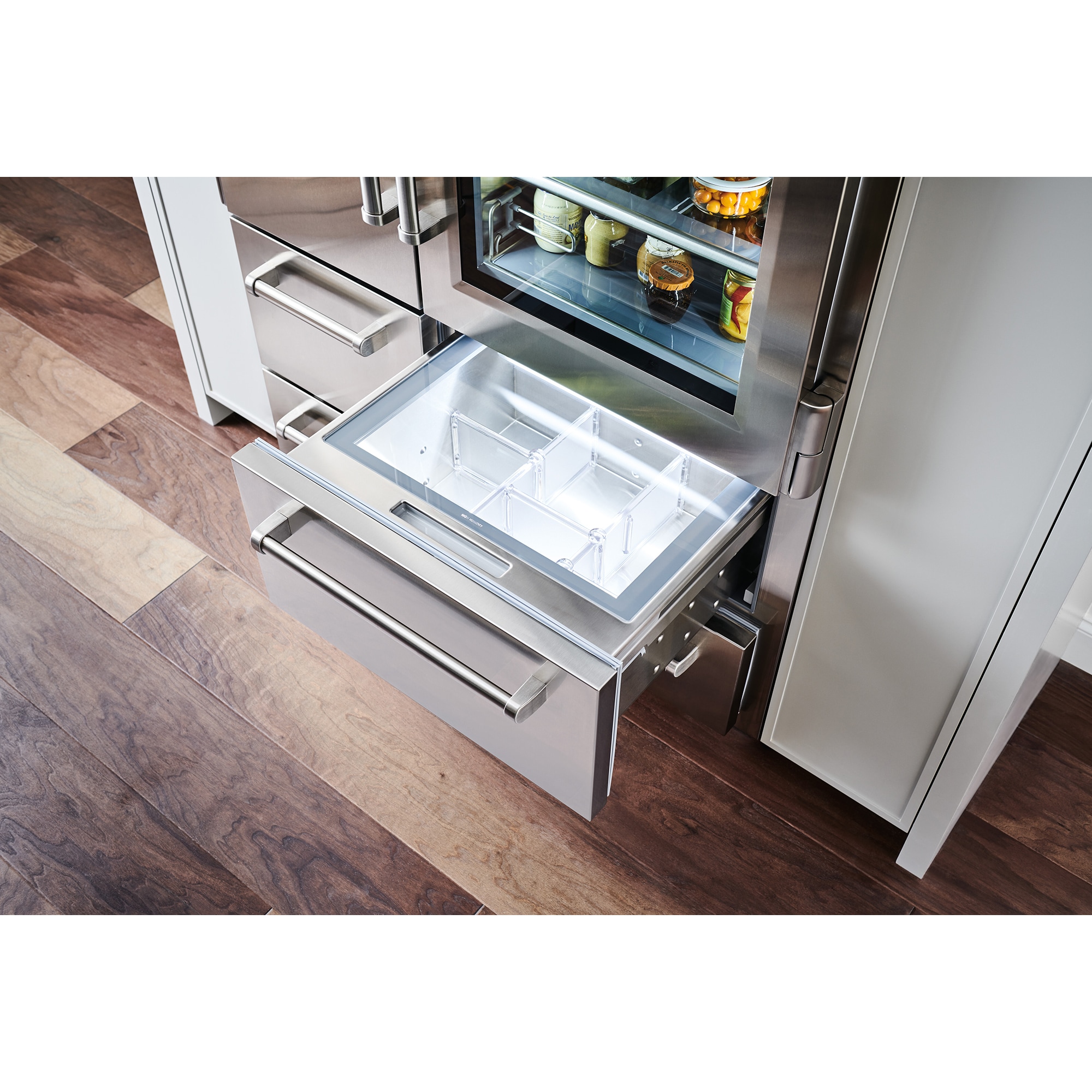 Sub-Zero Pro 48 in. 30.4 cu. ft. Built-In Smart Counter Depth 6-Door Side-by-Side Refrigerator with Glass Door & Ice Maker - Stainless Steel, , hires