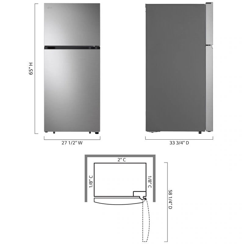 LG 28 in. 17.5 cu. ft. Garage Ready Top Freezer Refrigerator - PrintProof Stainless Steel, PrintProof Stainless Steel, hires