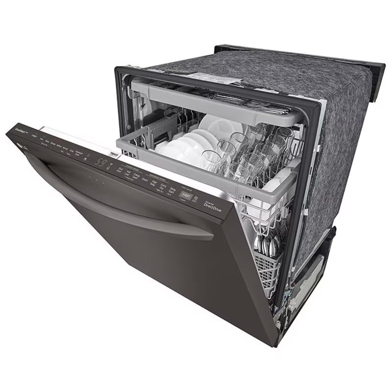 LG 24 in. Top Control Smart Dishwasher with 46 dBa Sound Level & Dynamic Dry - Black Stainless, Black Stainless, hires