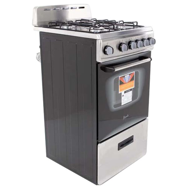 Avanti 20 in. 2.1 cu. ft. Gas Range with 4 Sealed Burners - Stainless Steel, , hires