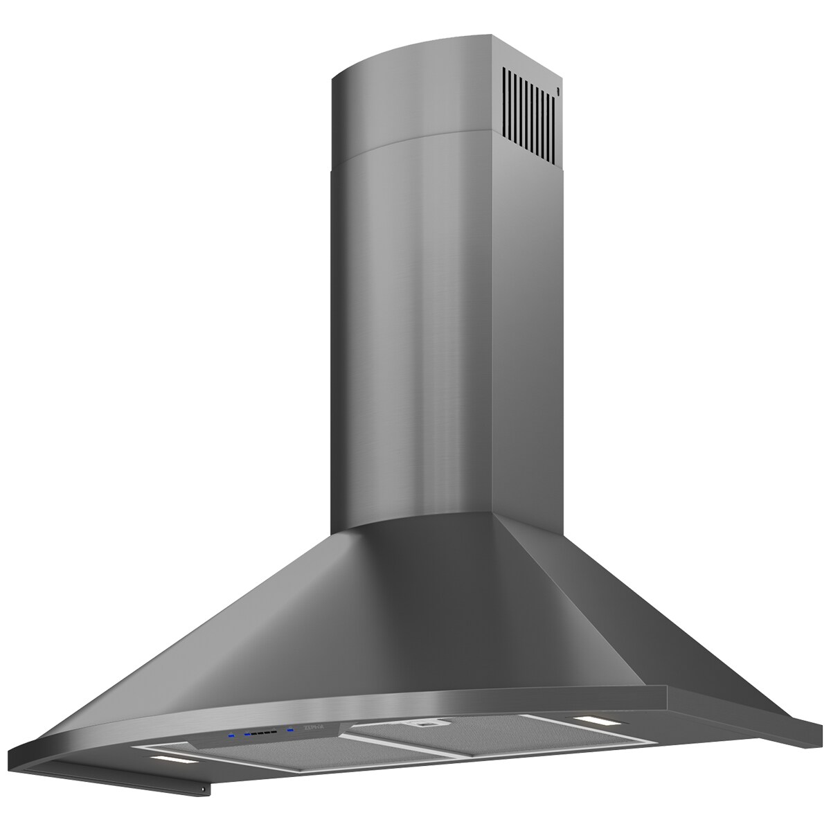 Zephyr 36 in. Chimney Style Range Hood with 5 Speed Settings, 600 CFM & 2 LED Lights - Black Stainless Steel, , hires