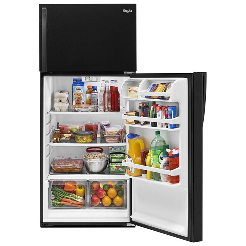 Whirlpool 28 in. 14.3 cu. ft. Top Freezer Refrigerator - Black, Black, hires