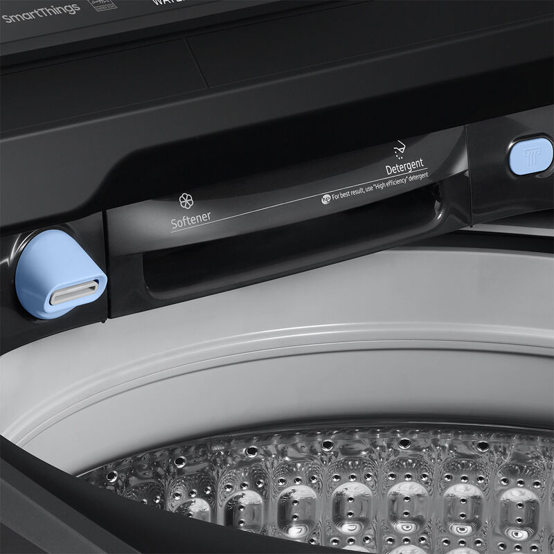 Samsung 27 in. 5.4 cu. ft. Smart Top Load Washer with ActiveWave Agitator and Super Speed Wash - Brushed Black, Brushed Black, hires