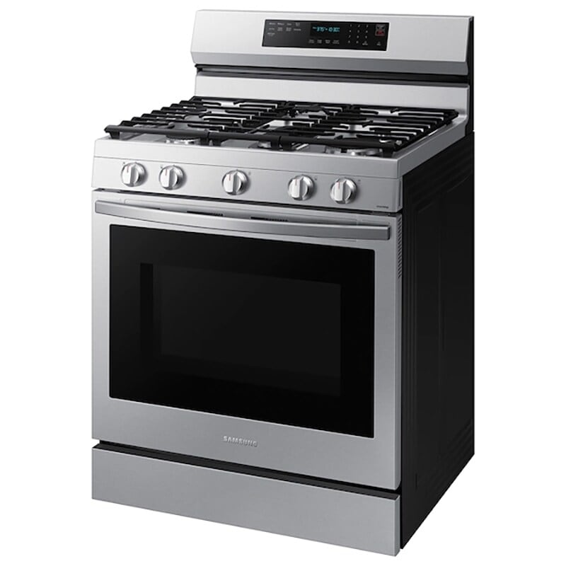 Samsung 30 in. 6 cu. ft. Smart Air Fry True European Convection Gas Range with 5 Sealed Burners & Griddle - Stainless Steel, Stainless Steel, hires