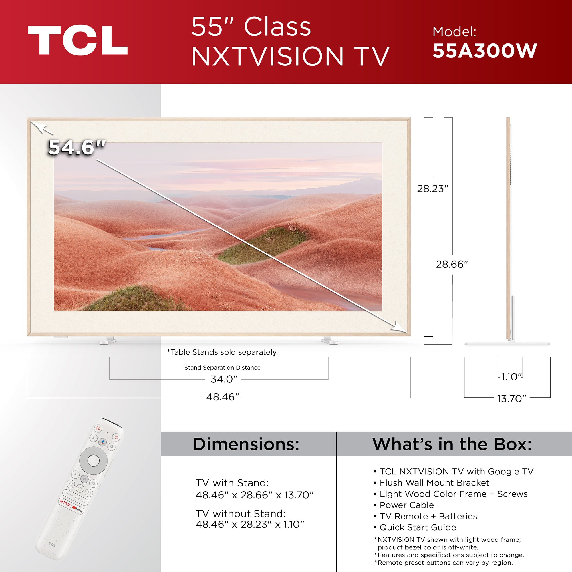 TCL - 55" Class NXTVISION QLED 4K UHD Smart Google TV, , hires
