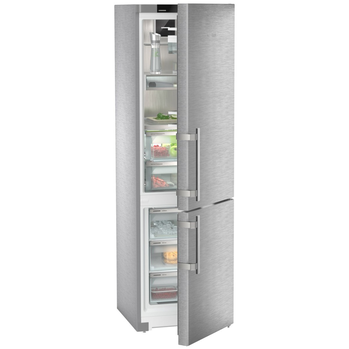 Liebherr Peak 24 in. 12.7 cu. ft. Smart Counter Depth Bottom Freezer Refrigerator with Ice Maker - Stainless Steel, , hires